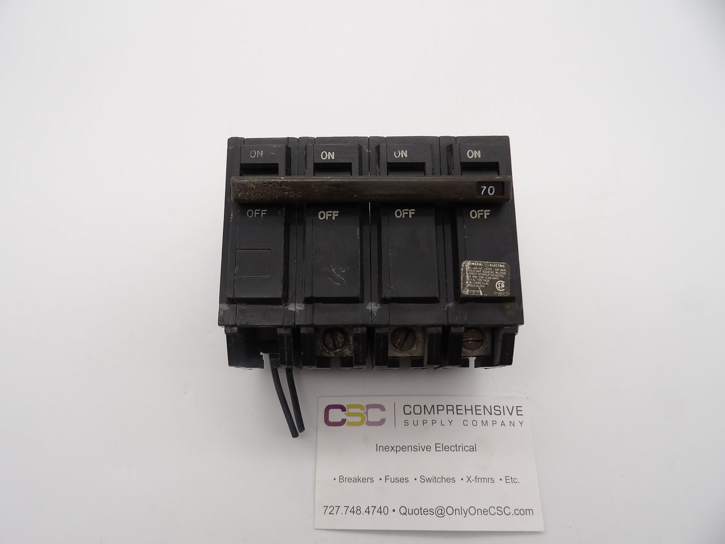 THQB32070ST1 - GE 70A Amp 3P Pole 10kA@240V Bolt On Circuit Breaker W/120V Shunt Trip- Older Series