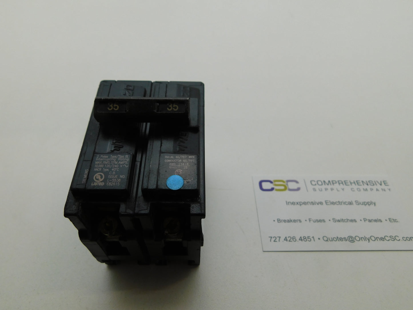 B235 - Siemens 35A Amp 2P Pole 10kA@120/240V Bolt On Circuit Breaker