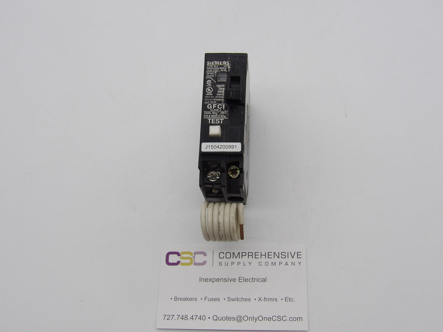 BF115A - Siemens 15A Amp 1P Pole 10kA@120V Bolt On Ground Fault GFCI Circuit Breaker