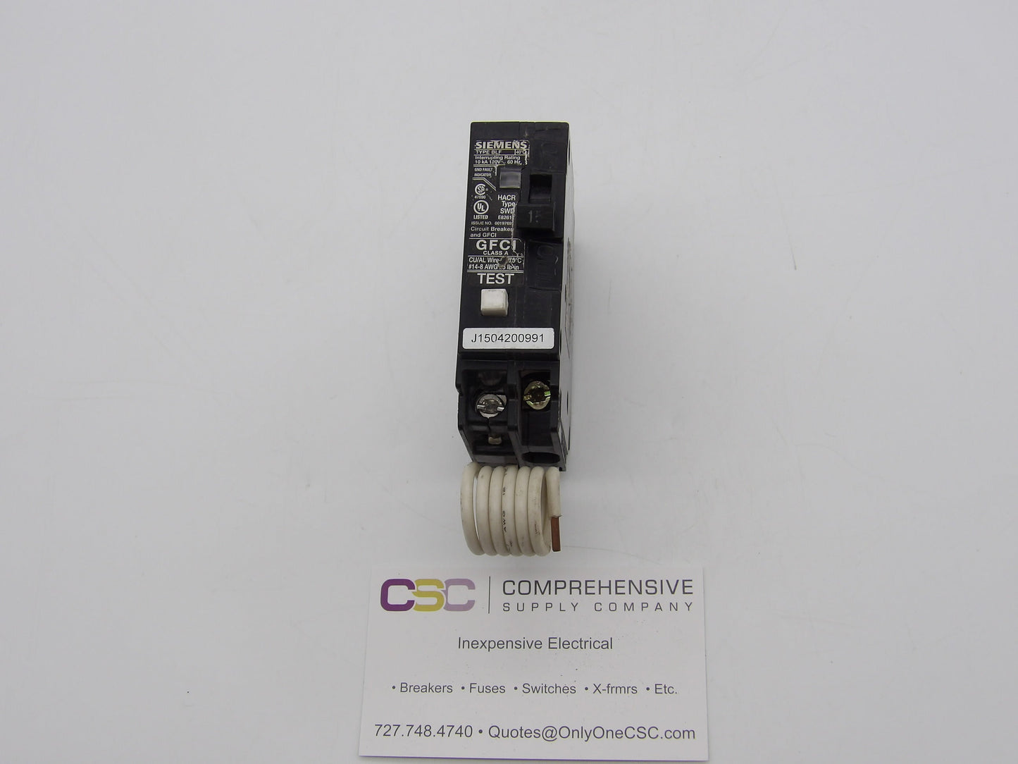BF115A - Siemens 15A Amp 1P Pole 10kA@120V Bolt On Ground Fault GFCI Circuit Breaker
