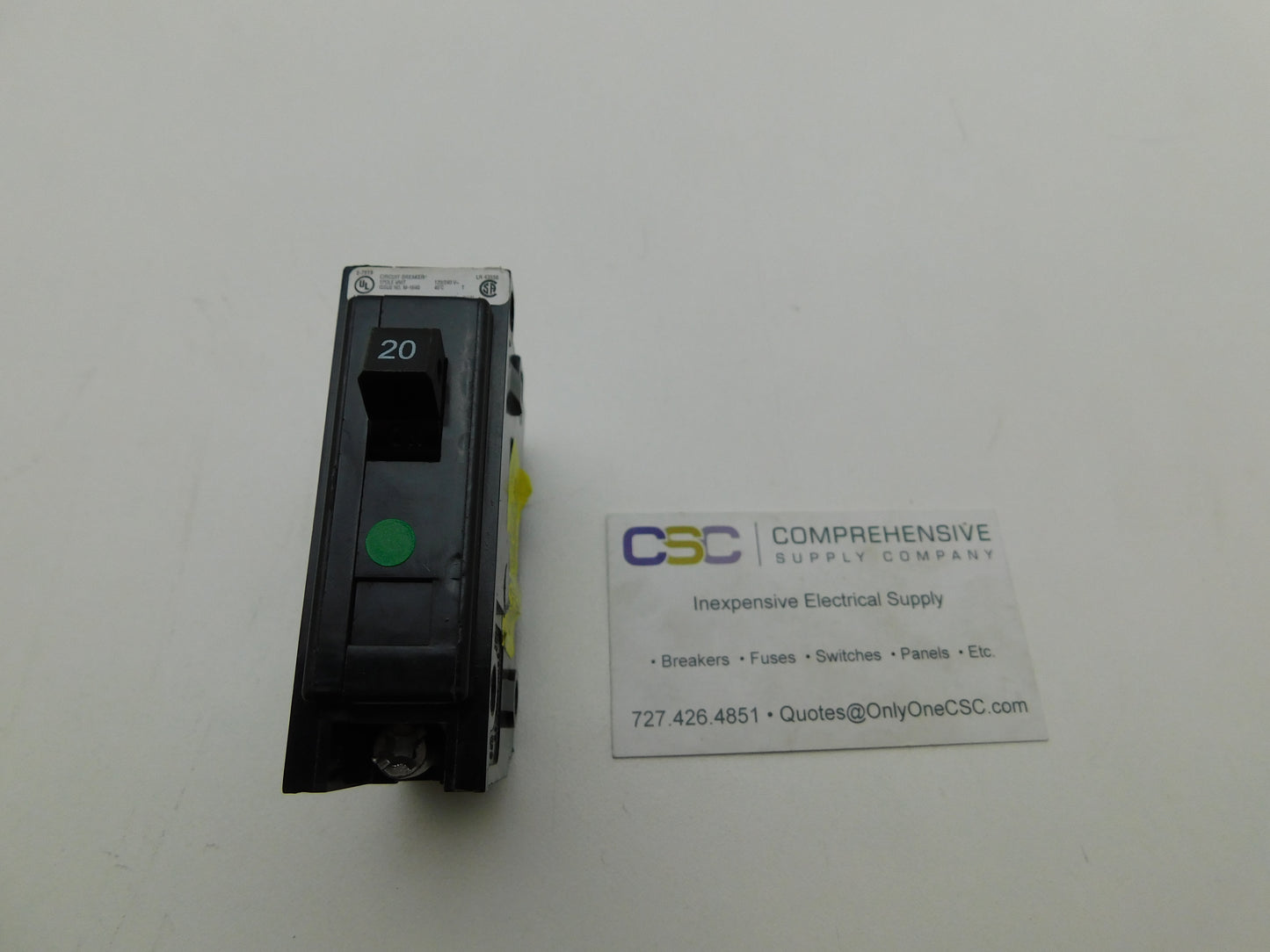 QBHW1020 - Eaton 20A Amp 1P Pole 22kA@120/240V Bolt On Quicklag Circuit Breaker