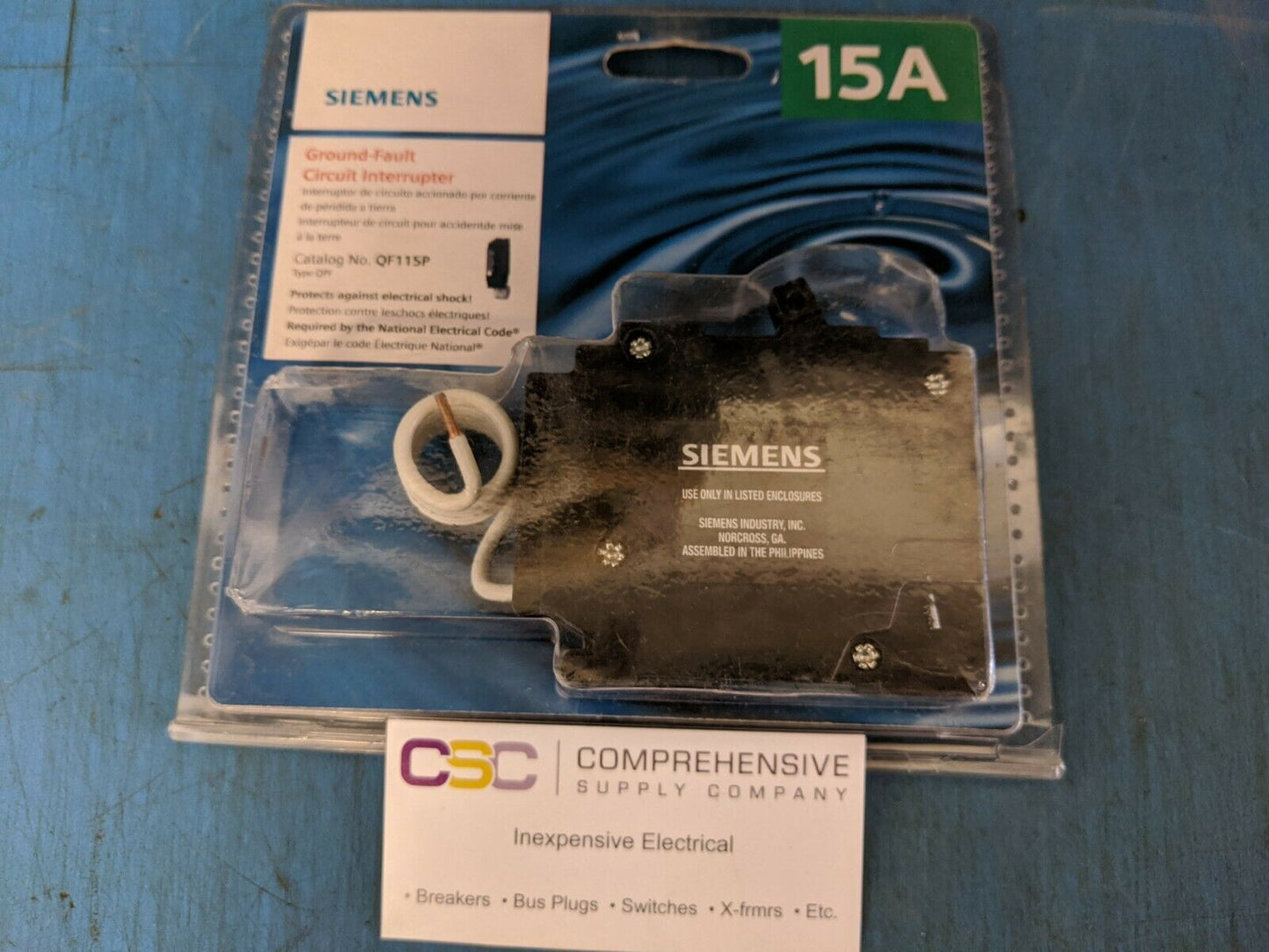 QF115P - Siemens 15A Amp 1P Pole 10kA@120V Plug On Ground Fault GFCI Circuit Breaker