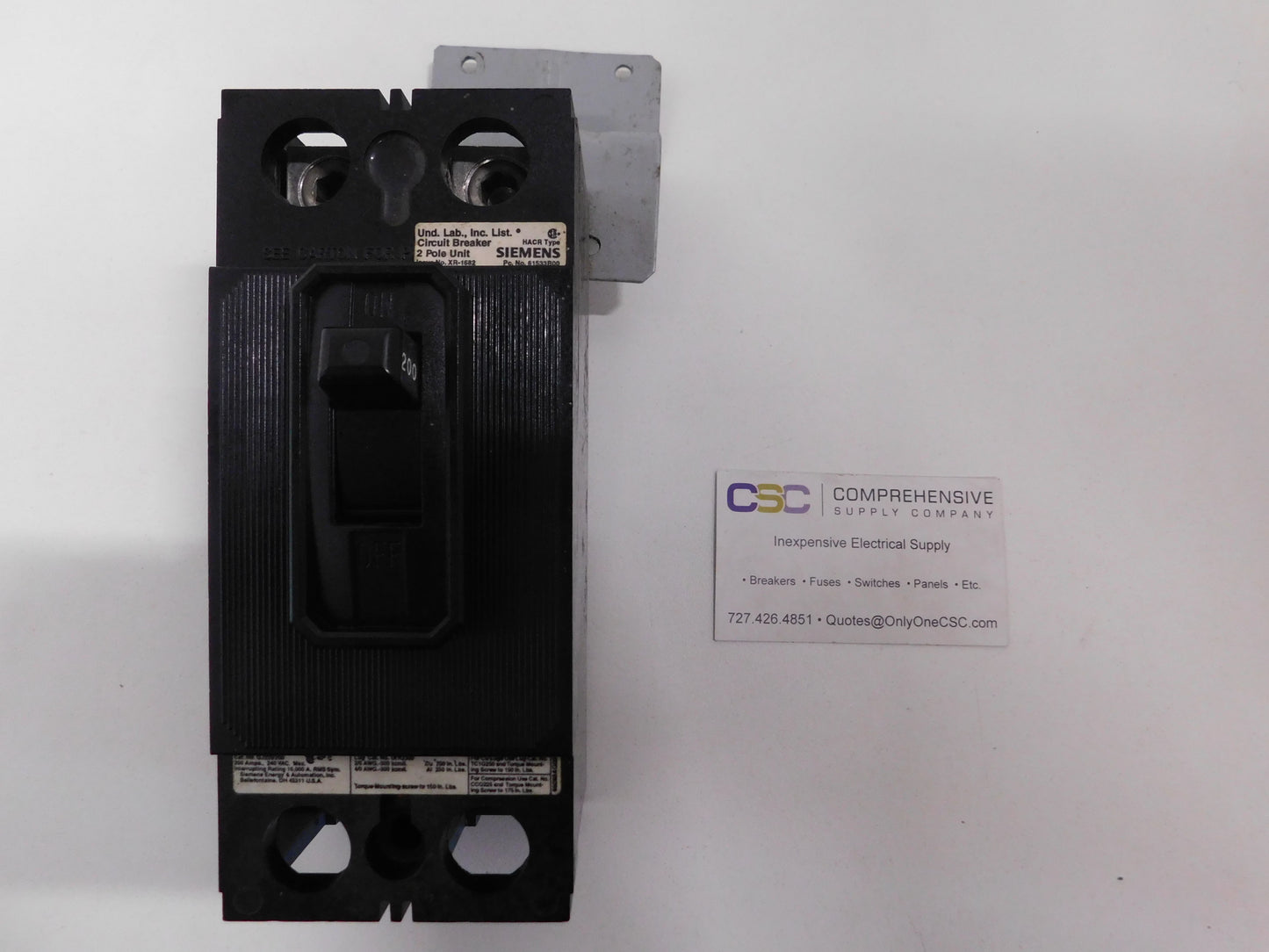 QJ22B200 - Siemens 200A Amp 2P Pole 10kA@240V Bolt On Circuit Breaker W/Mount