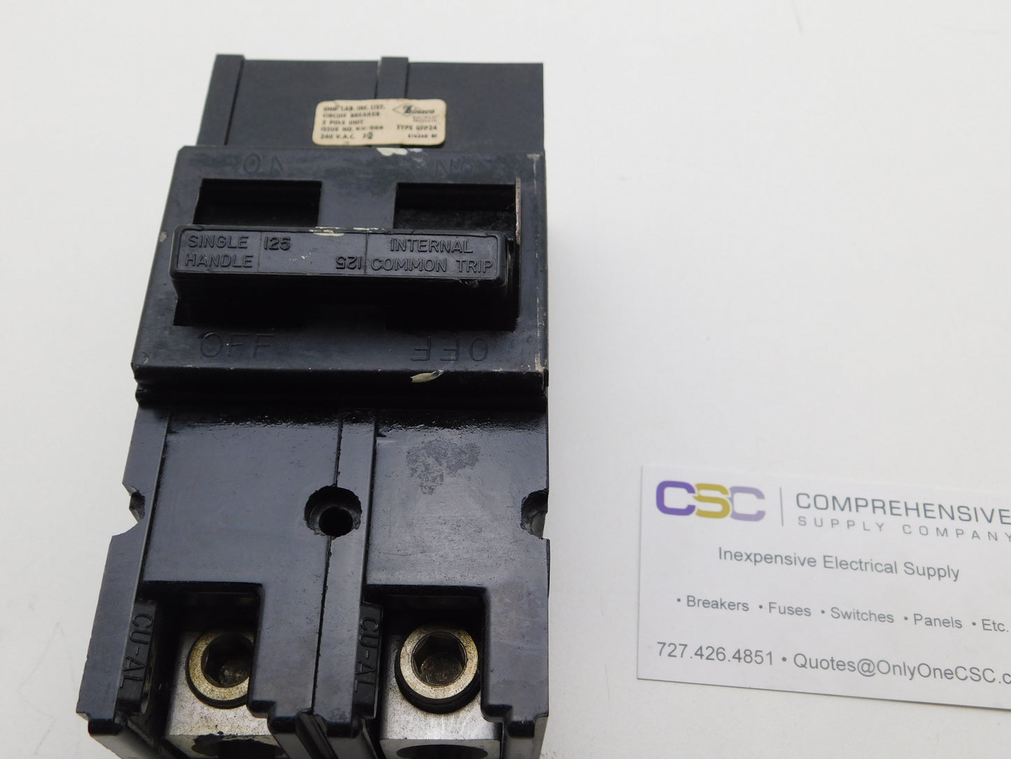 QFP2125 - Zinsco 125A Amp 2P Pole 10kA@240V Plug On Main Circuit Breaker