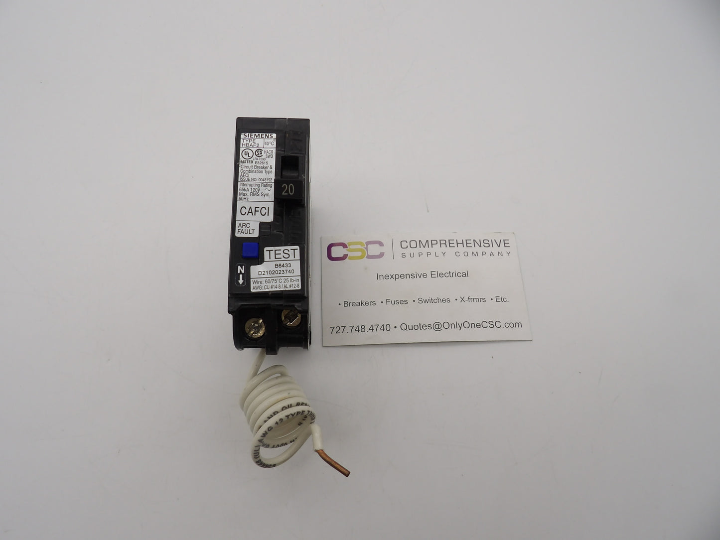 BA120AFCHH - Siemens 20A Amp 1P Pole 65kA@120V Bolt On Combo Arc Fault AFCI Circuit Breaker