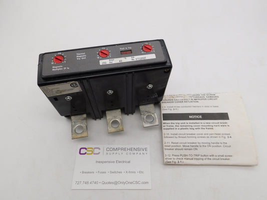 KT3250T - Eaton 250A Amp 3P Pole Bolt On Magnetic Trip Unit