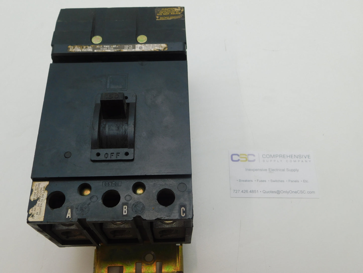 Q232150 - Square D 150A Amp 3P Pole 10kA@240V I-Line Plug On Black Circuit Breaker