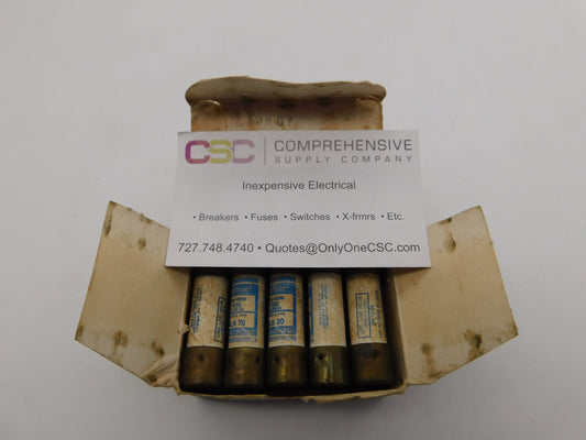 NLN-20 - Littelfuse 20A Amp 250V Class K5 One-Time Cartridge Fuse - 10 Pack