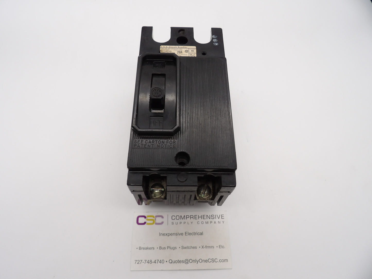 EE2-B020 - ITE 20A Amp 2P Pole 10kA@240V Bolt On Circuit Breaker
