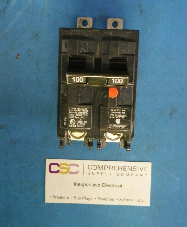 B2100 - Siemens 100A Amp 2P Pole 10kA@120/240V Bolt On Circuit Breaker