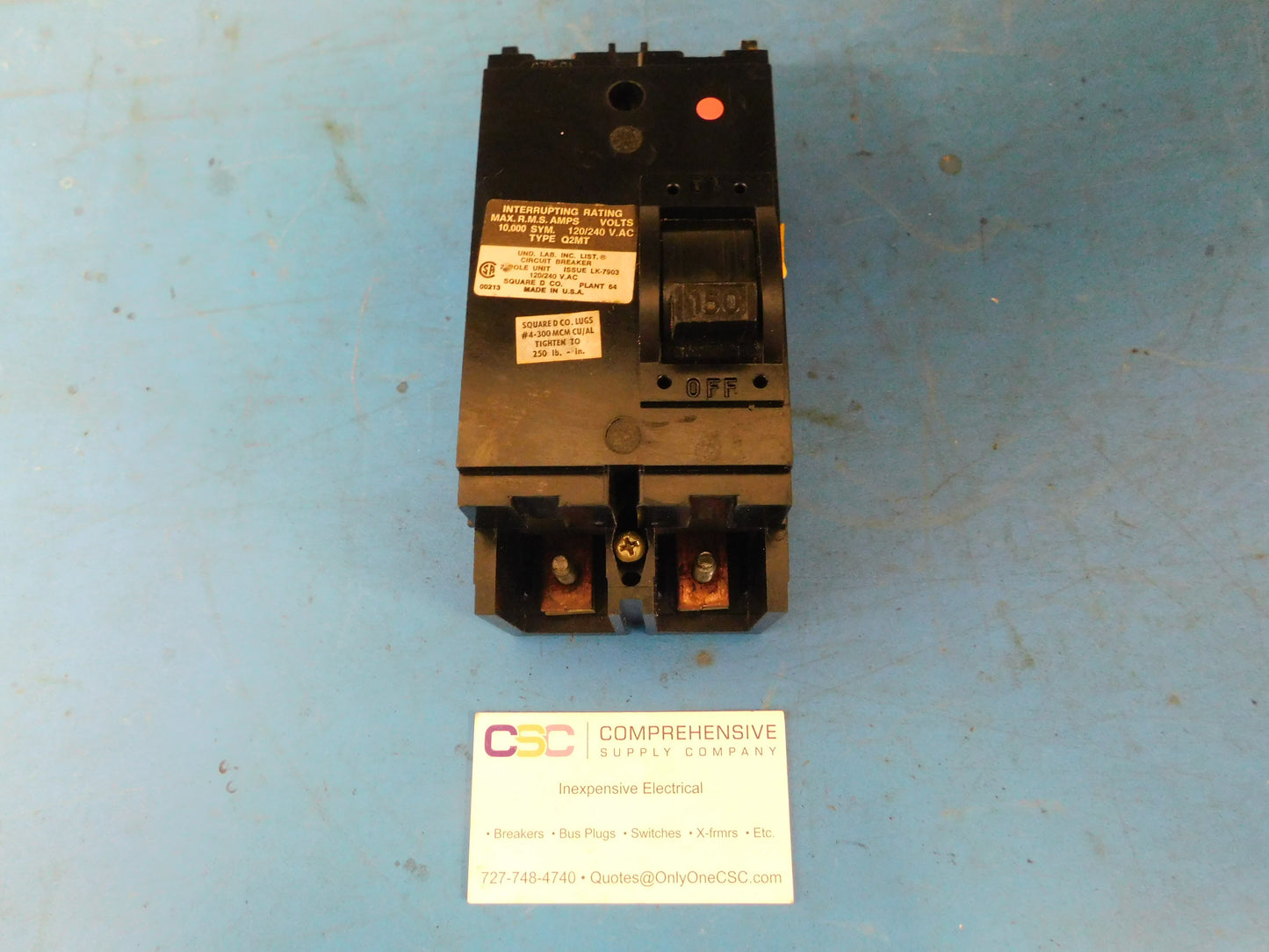 Q2M2150MT - Square D 150A Amp 2P Pole 10kA@120/240V Bolt On Main Circuit Breaker