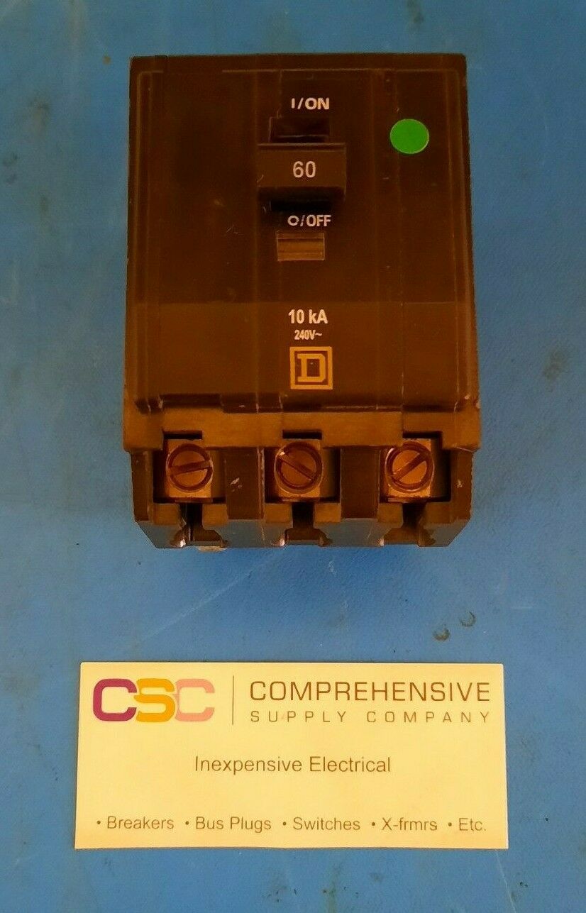 QO360 - Square D 60A Amp 3P Pole 10kA@240V Plug On Circuit Breaker