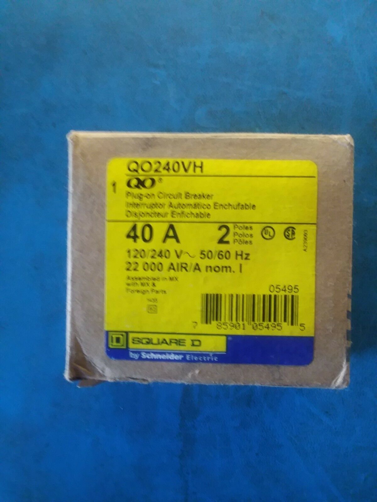 QO240VH - Square D 40A Amp 2P Pole 22kA@120/240V Plug On Circuit Breaker