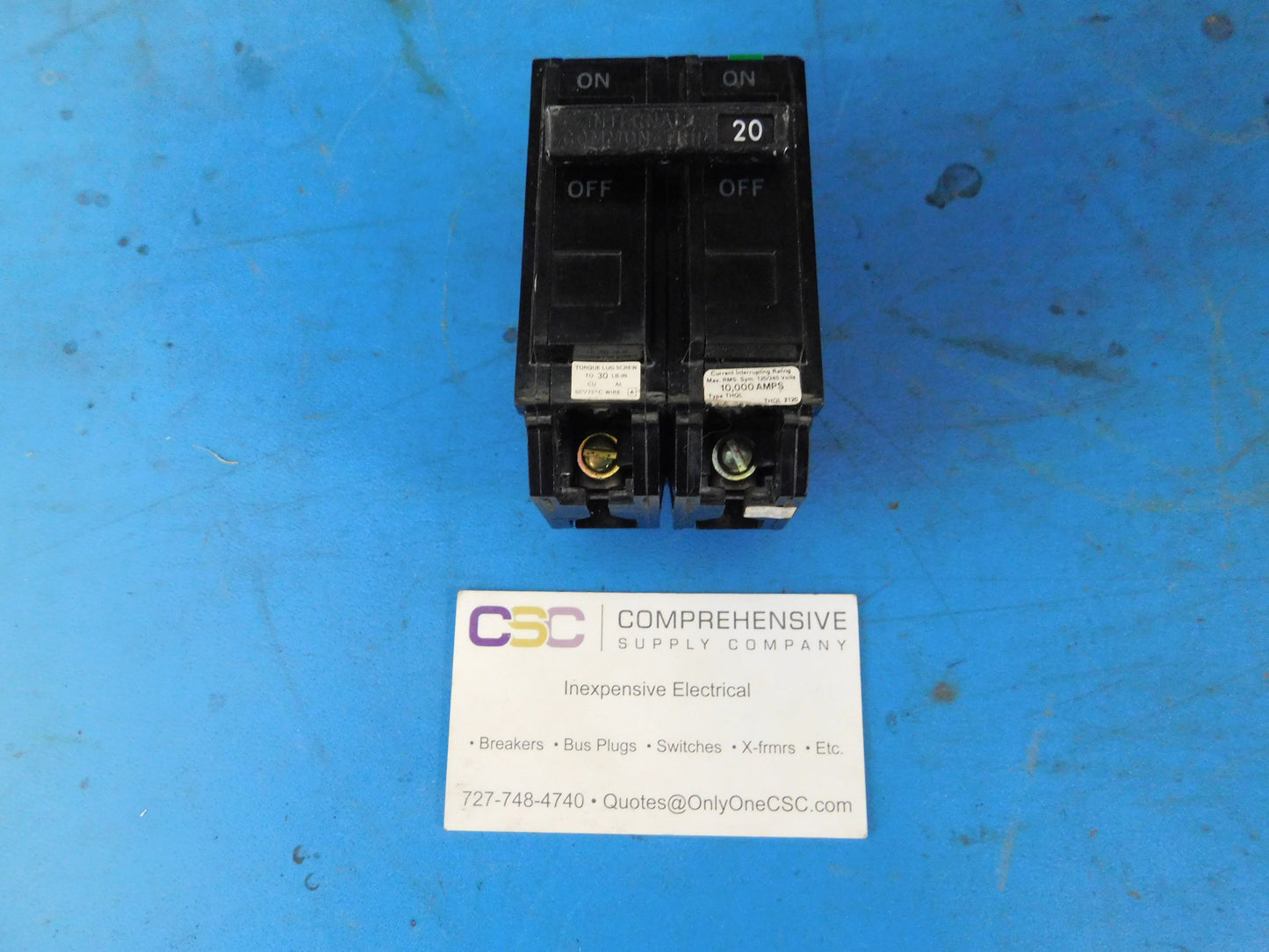 THQL2120 - GE 20A Amp 2P Pole 10kA@240V Plug On Circuit Breaker - Older Series