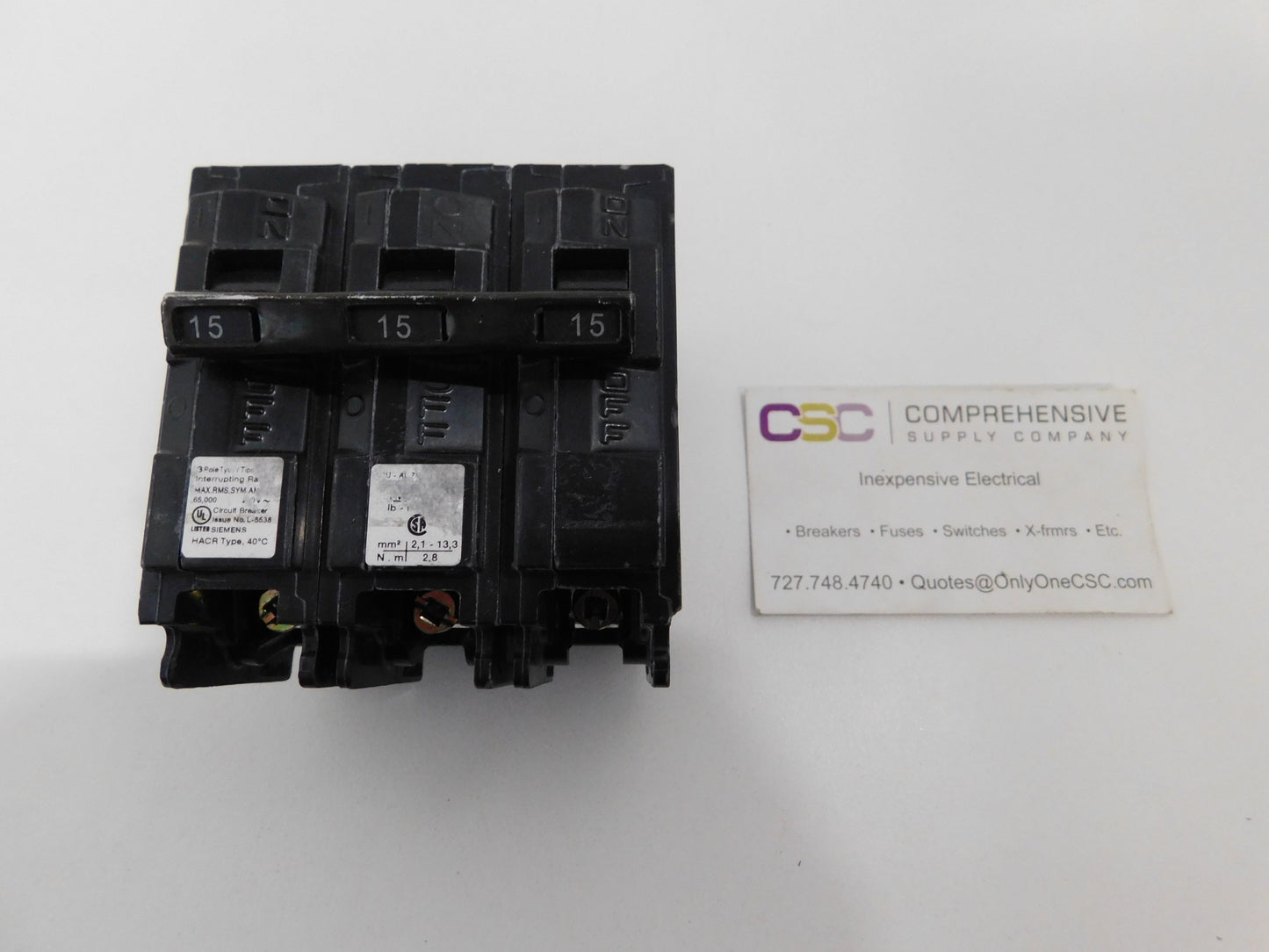 B315HH - Siemens 15A Amp 3P Pole 65kA@240V Bolt On Circuit Breaker