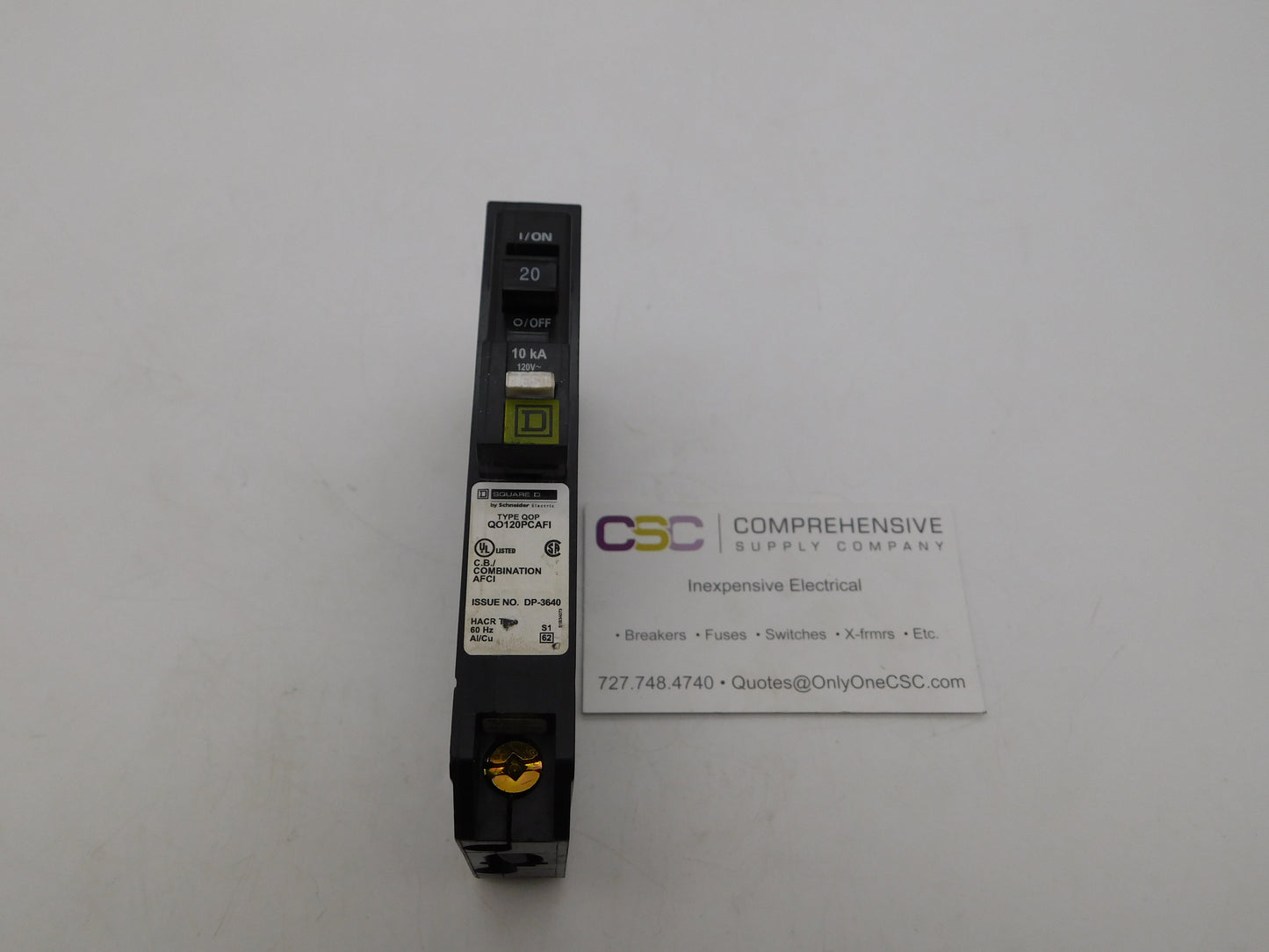 QO120PCAFI - Square D 20A Amp 1P Pole 10kA@120V Combo Arc Fault AFCI Pon Circuit Breaker