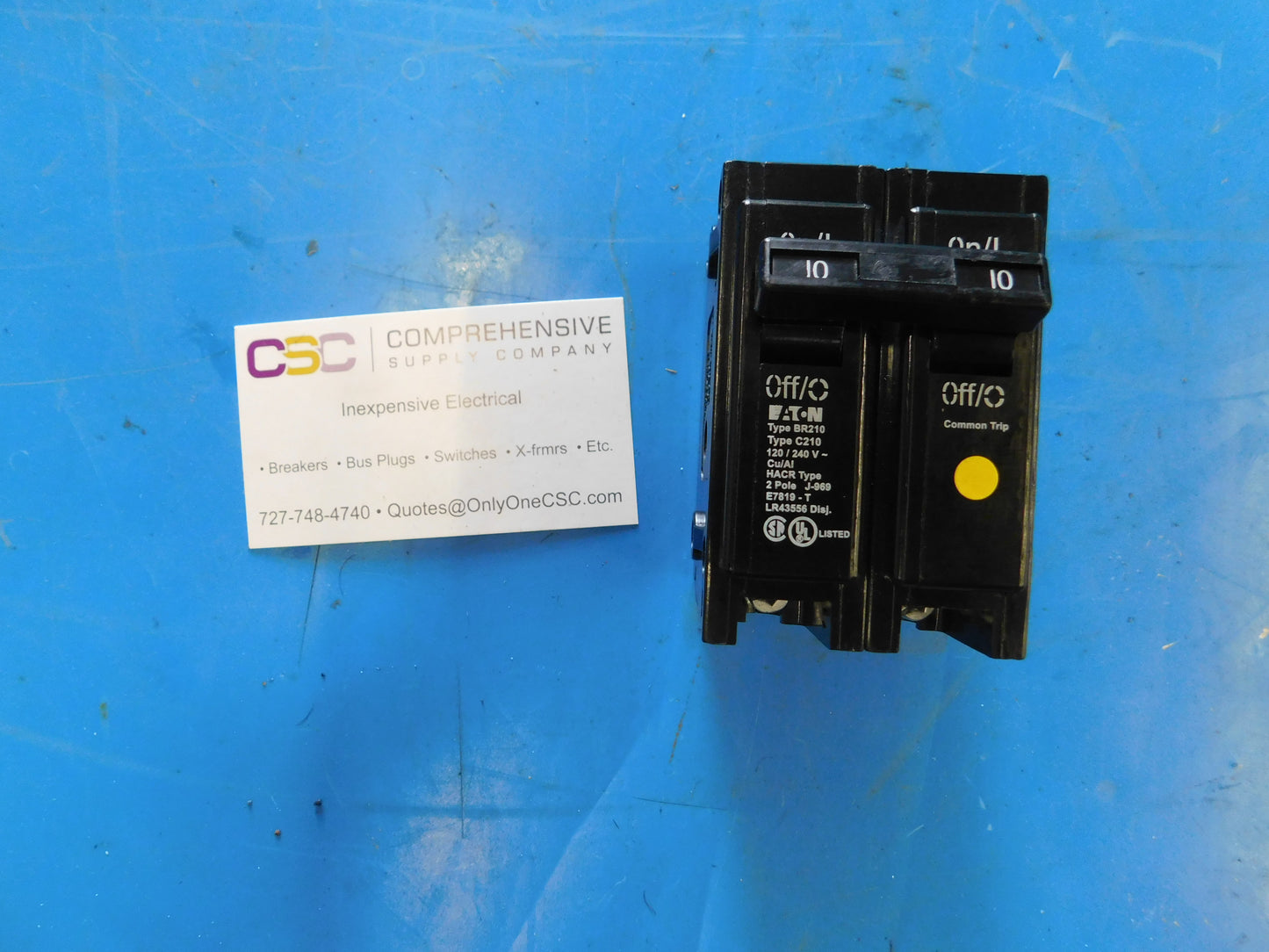 BR210 - Eaton 10A Amp 2P Pole 10kA@120/240V Plug On Circuit Breaker