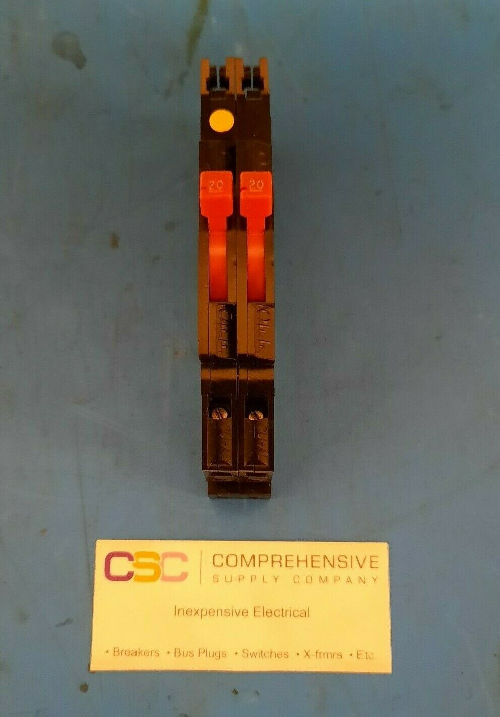 RC38-20 - Zinsco 20/20A Amp 2X1P Pole 10kA@120/240V Plug On Duplex Circuit Breaker