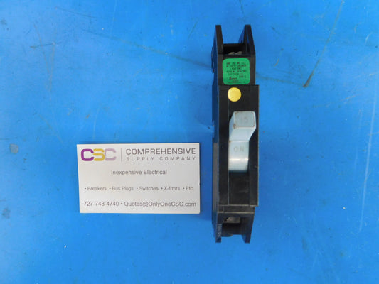 Q15 - Zinsco 15A Amp 1P Pole 10kA@120/240V Plug On Circuit Breaker W/Blue Handle