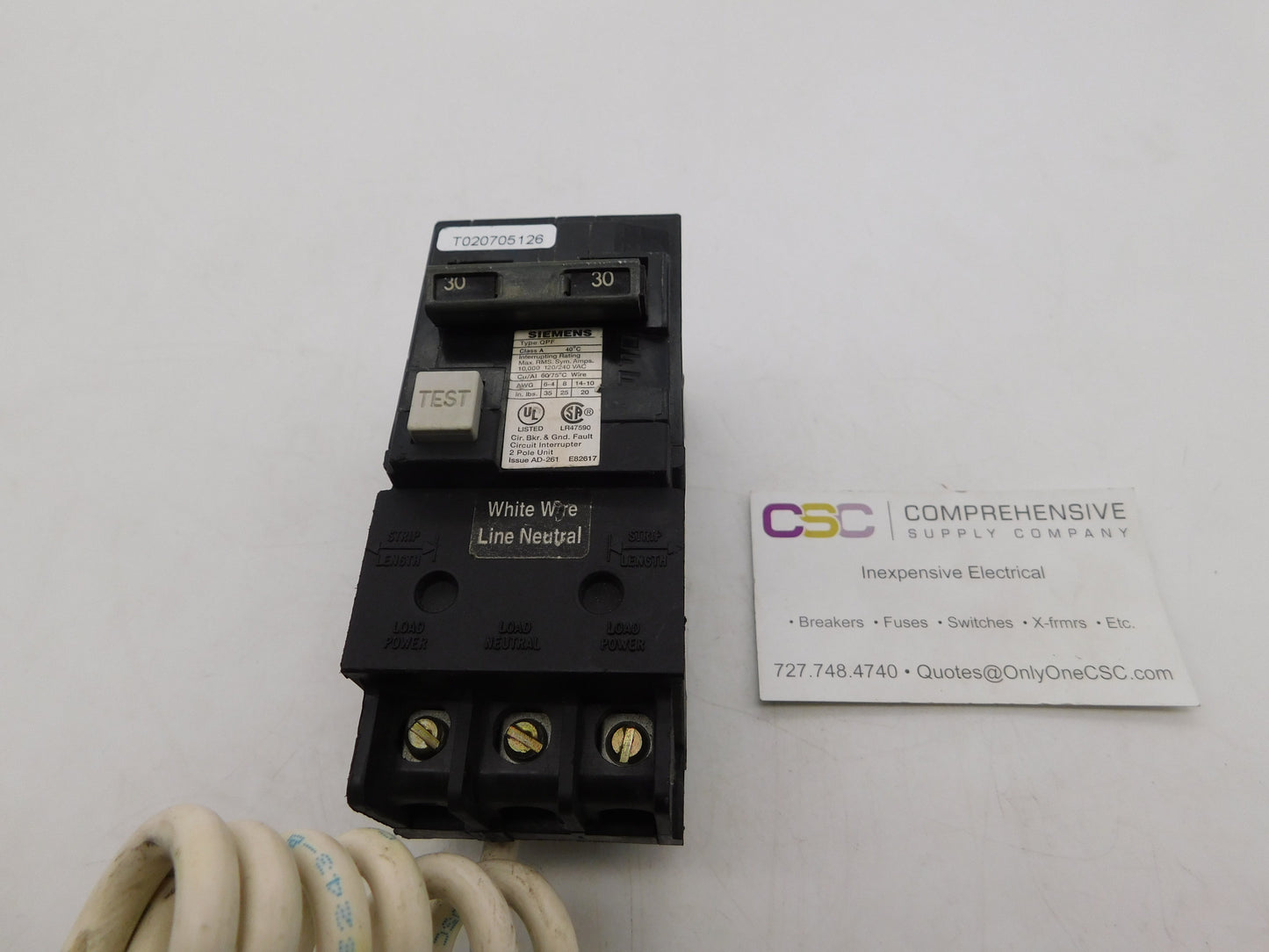 QF230 - Siemens 30A Amp 2P Pole 10kA@120/240V Plug On Ground Fault GFCI Circuit Breaker