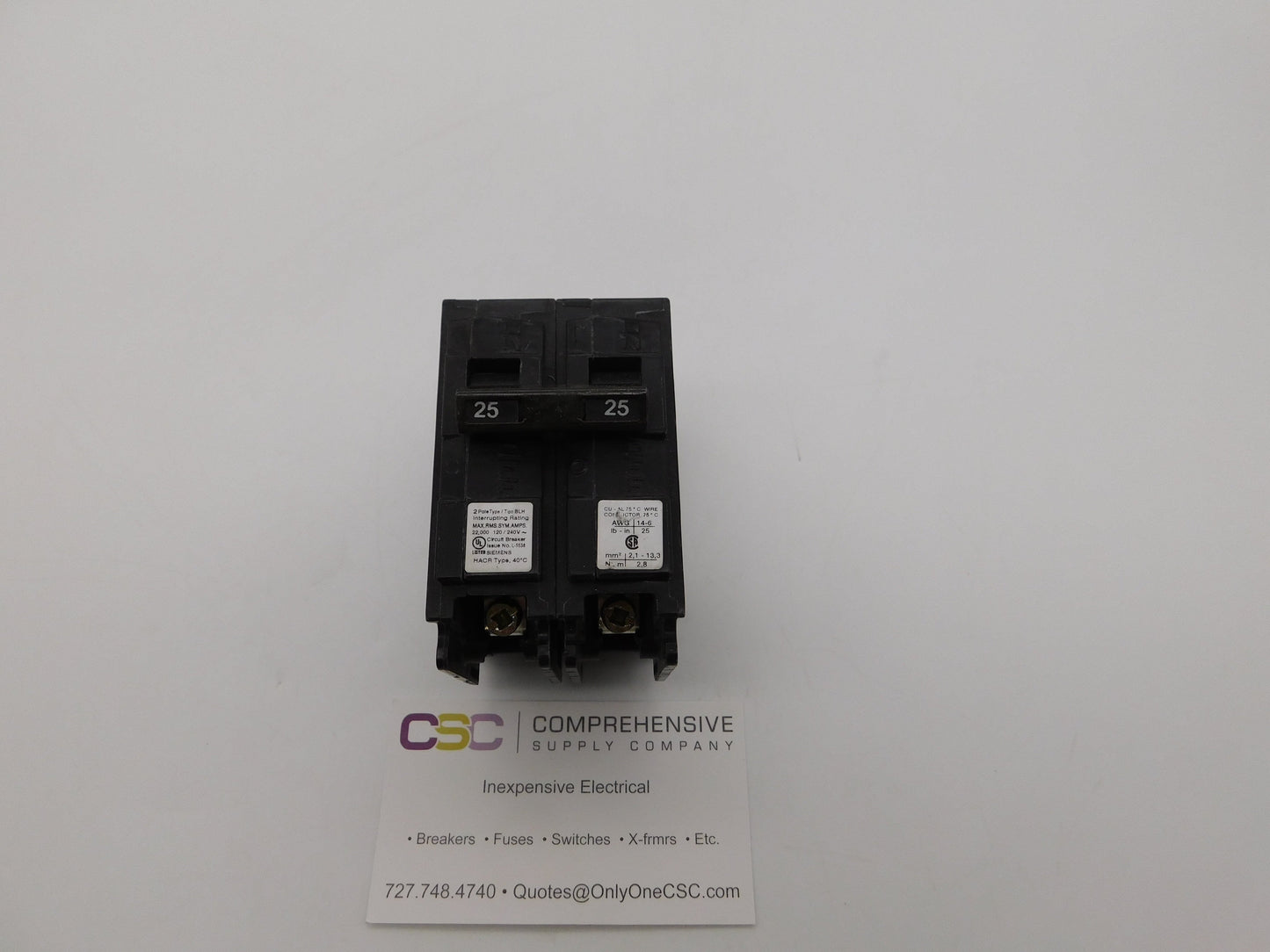 B225H - Siemens 25A Amp 2P Pole 22kA@120/240V Bolt On Circuit Breaker
