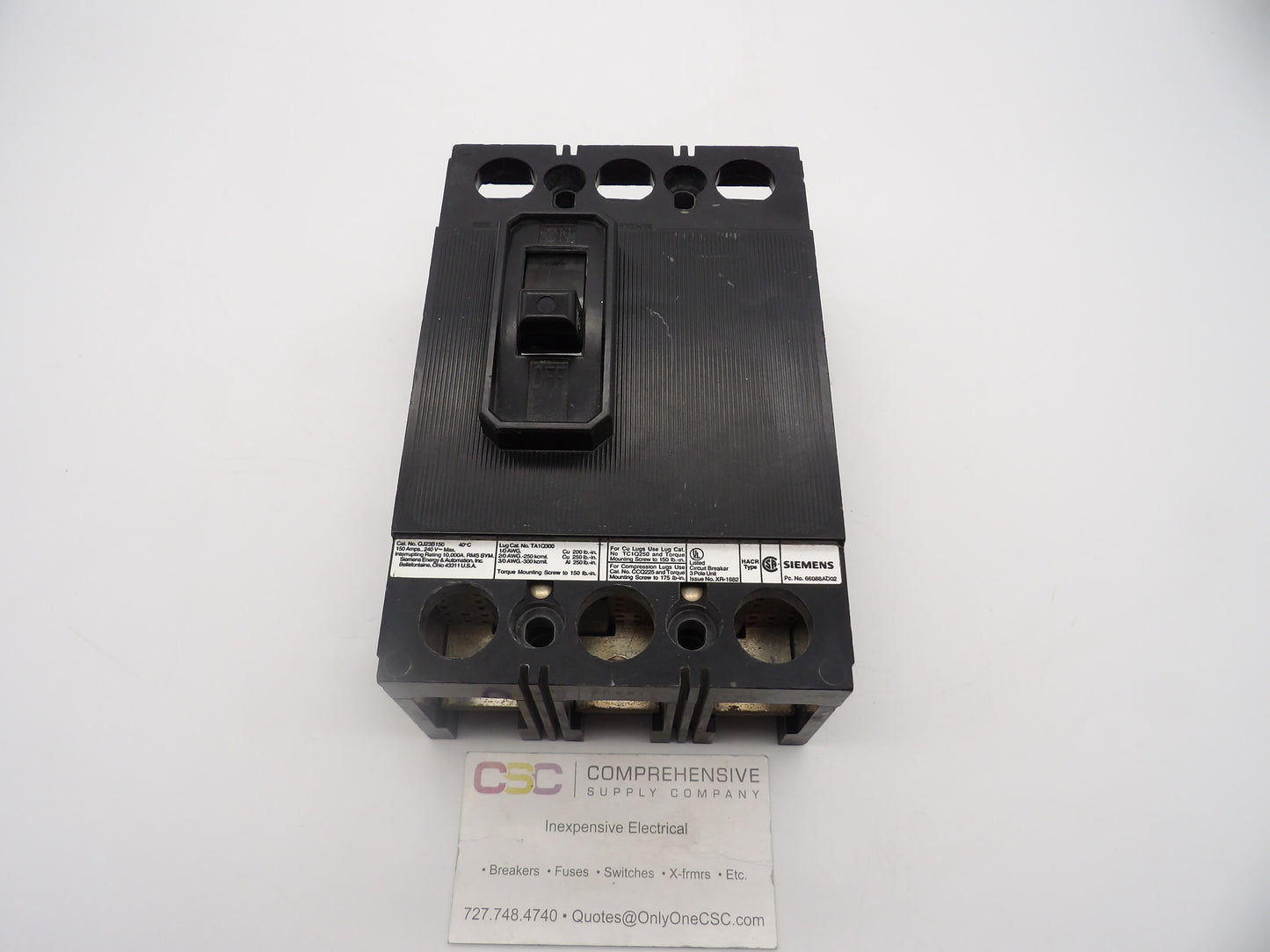 QJ23B150 - Siemens 150A Amp 3P Pole 10kA@240V Bolt On Circuit Breaker