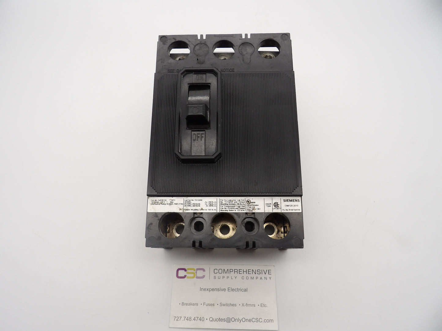 QJ23B150 - Siemens 150A Amp 3P Pole 10kA@240V Bolt On Circuit Breaker W/Mount