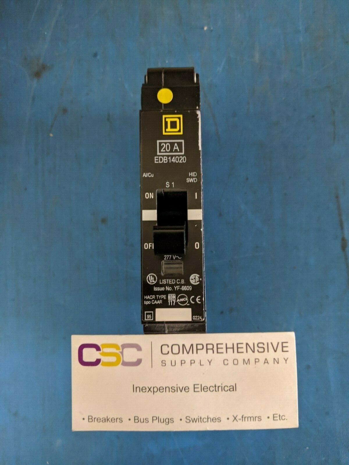 EDB14020 - Square D 20A Amp 1P Pole 18kA@277V Bolt On Circuit Breaker