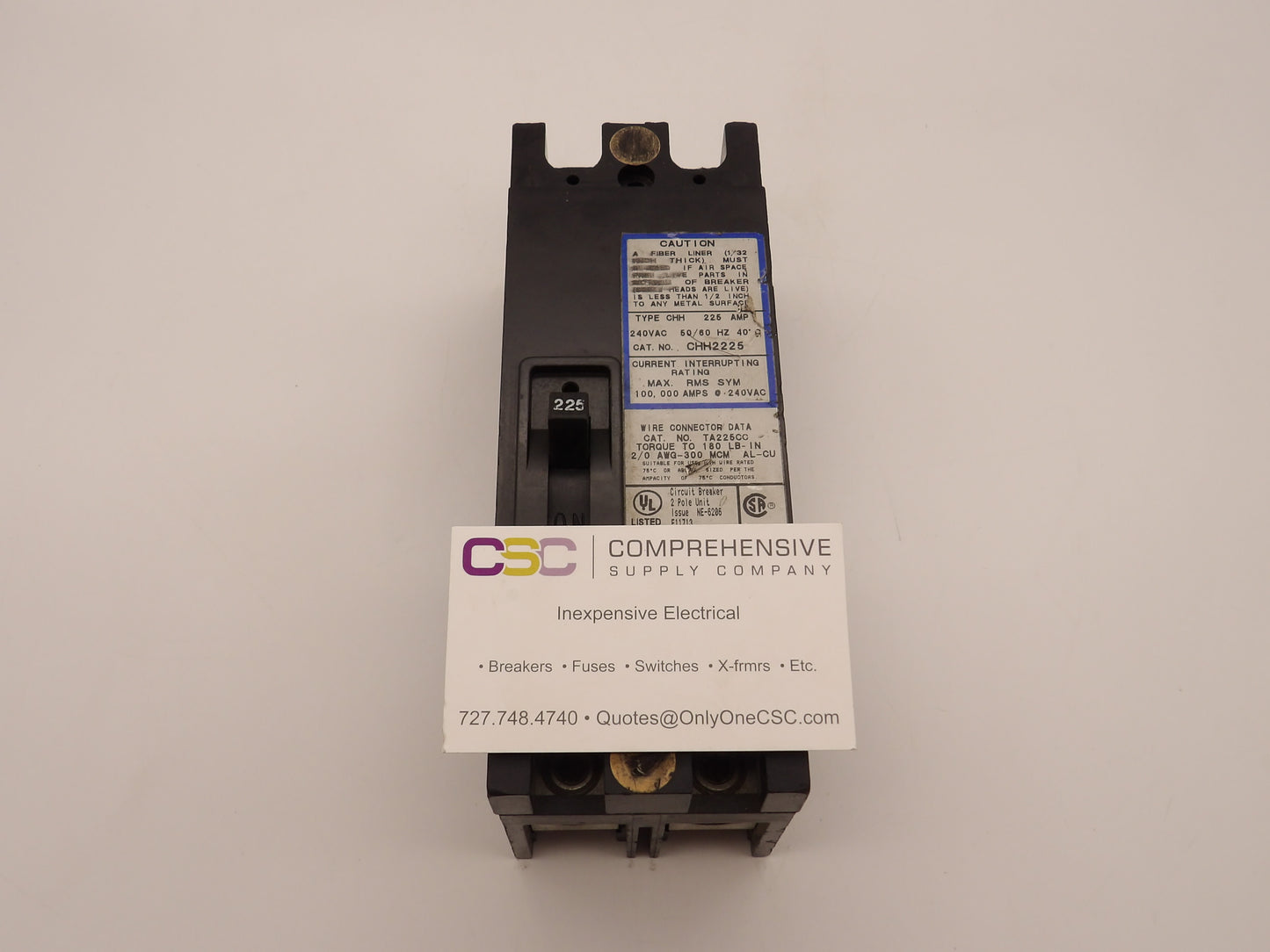 CHH2225 - Cutler Hammer 225A Amp 2P Pole 100kA@240V Bolt On Circuit Breaker