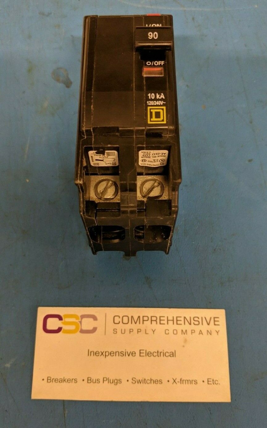 QO290 - Square D 90A Amp 2P Pole 10kA@120/240V Plug On Circuit Breaker