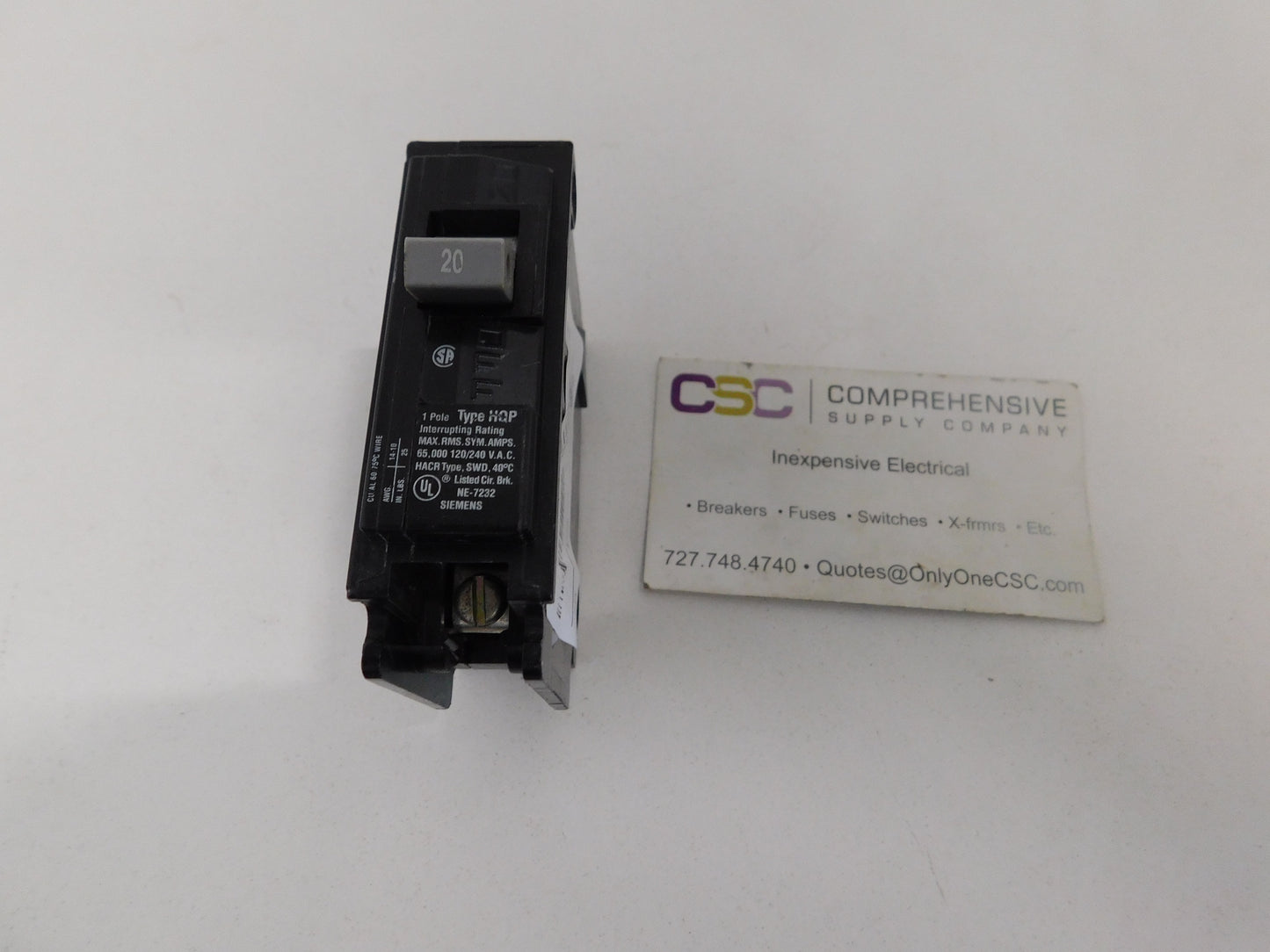 Q120HH - Siemens 20A Amp 1P Pole 65kA@120/240V Plug On Circuit Breaker
