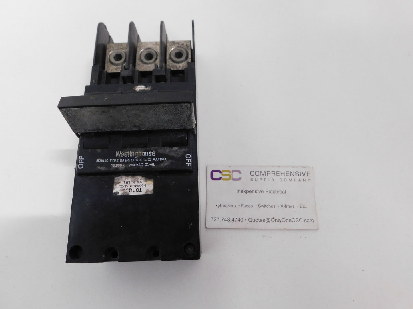 BJ3150 - Westinghouse 150A Amp 3P Pole 10kA@240V Plug On Main Circuit Breaker