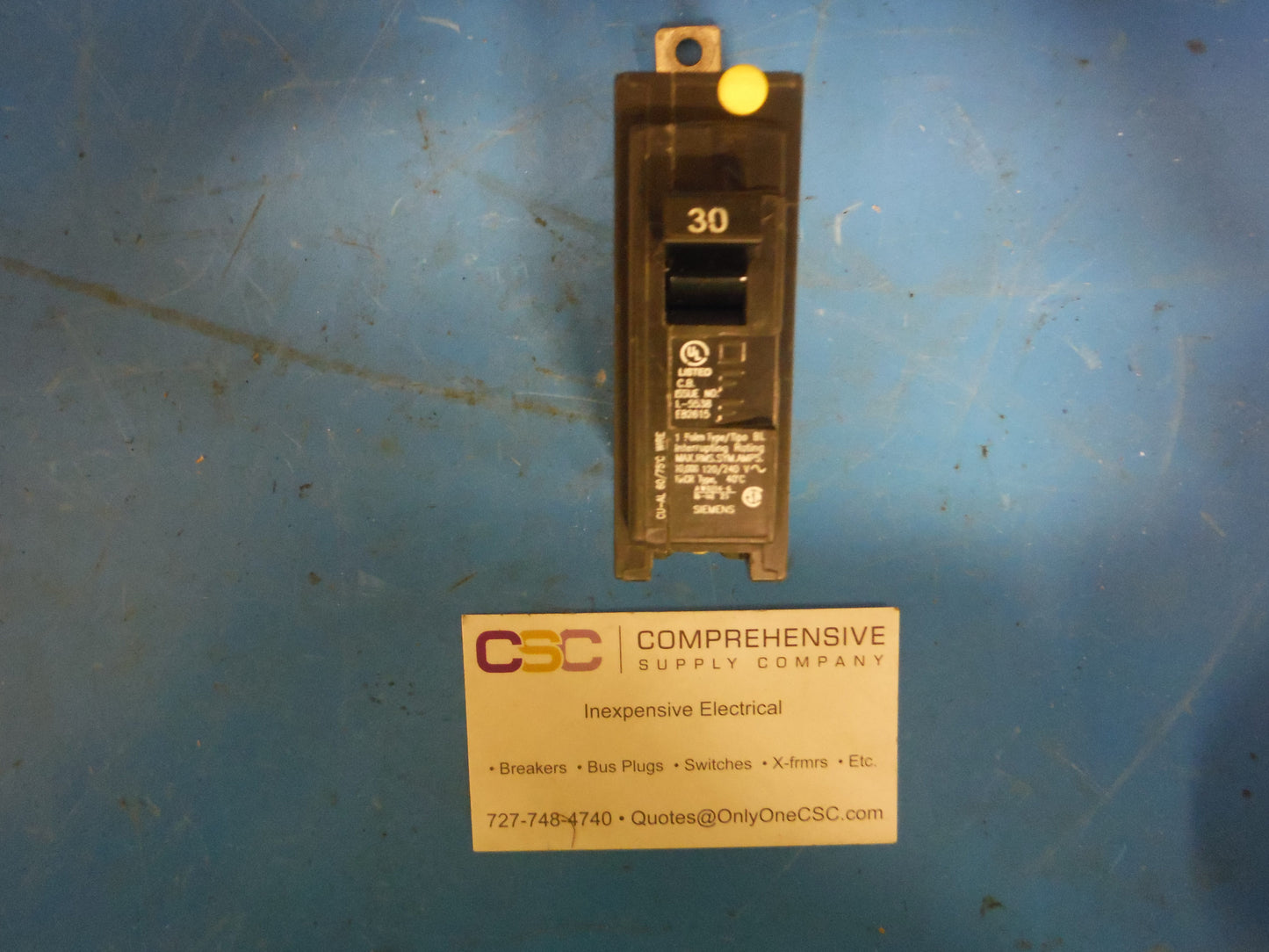 B130 - Siemens 30A Amp 1P Pole 10kA@120/240V Bolt On Circuit Breaker