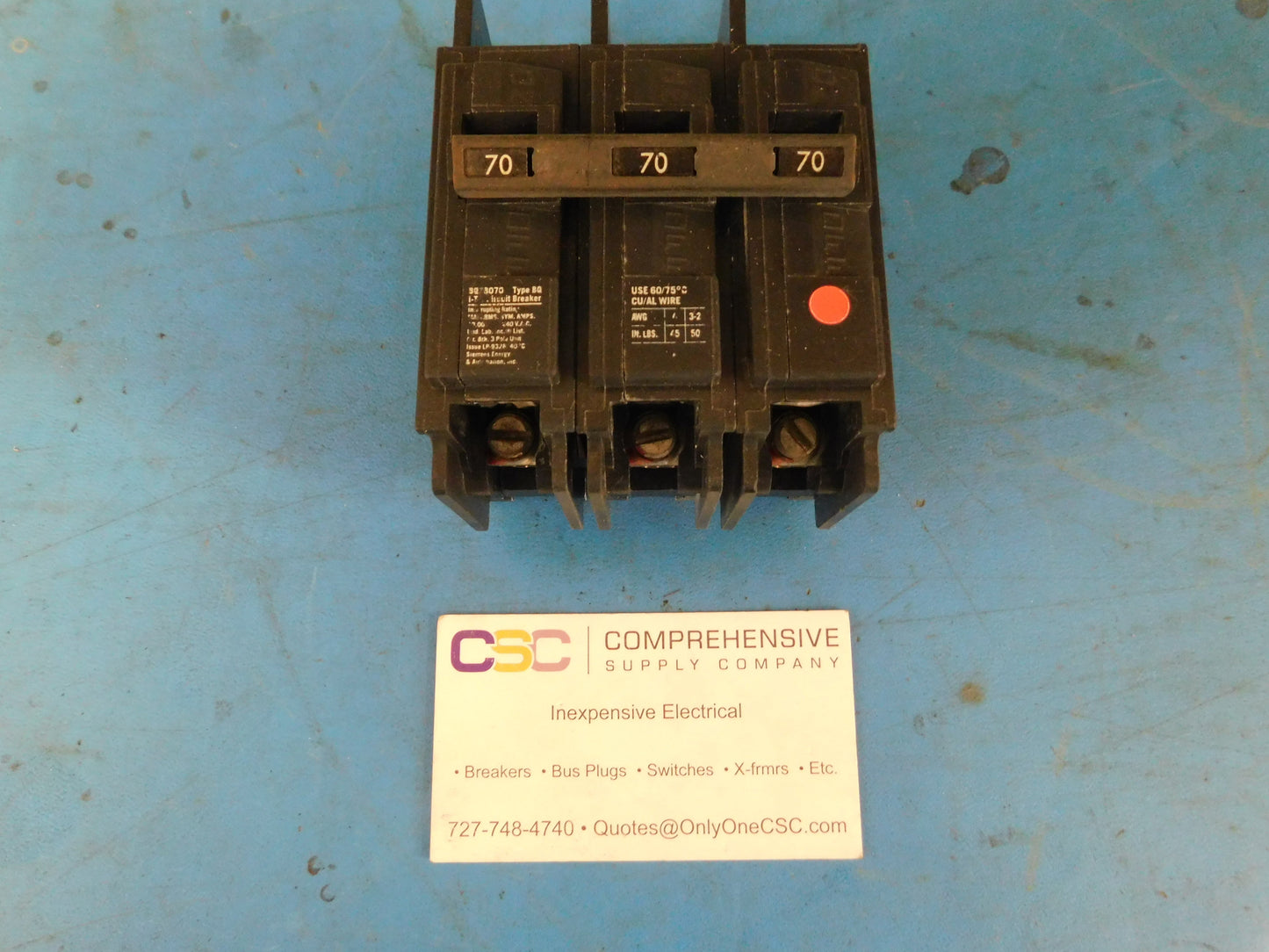 BQ3B070 - Siemens 70A Amp 3P Pole 10kA@240V Bolt On Circuit Breaker
