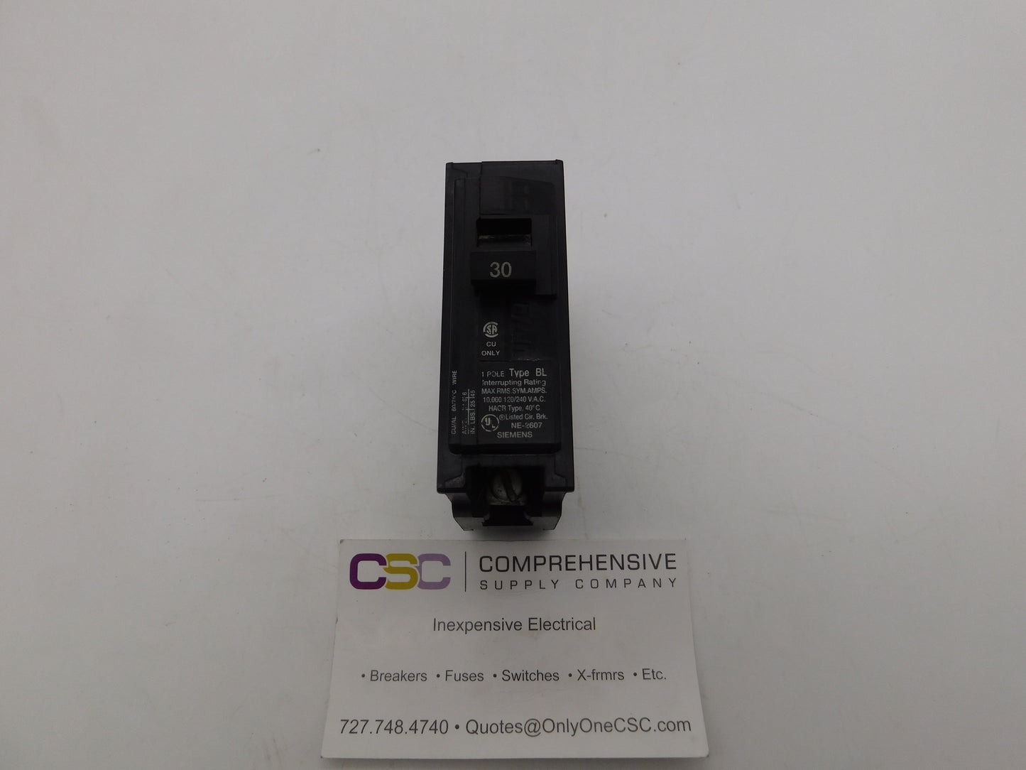 B130 - Siemens 30A Amp 1P Pole 10kA@120/240V Bolt On Circuit Breaker - Older Series