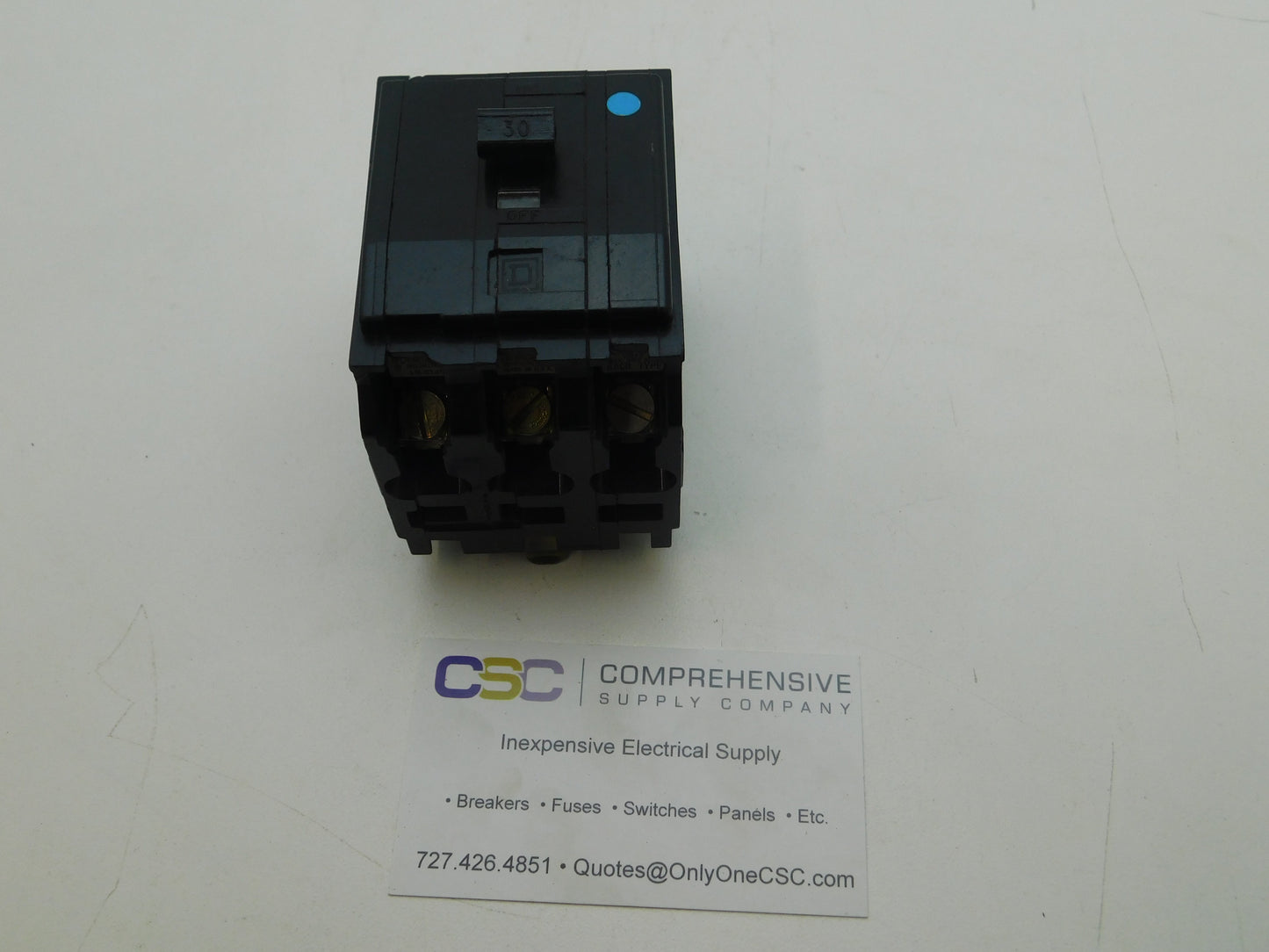 QO330 - Square D 30A Amp 3P Pole 10kA@240V Plug On Black Circuit Breaker