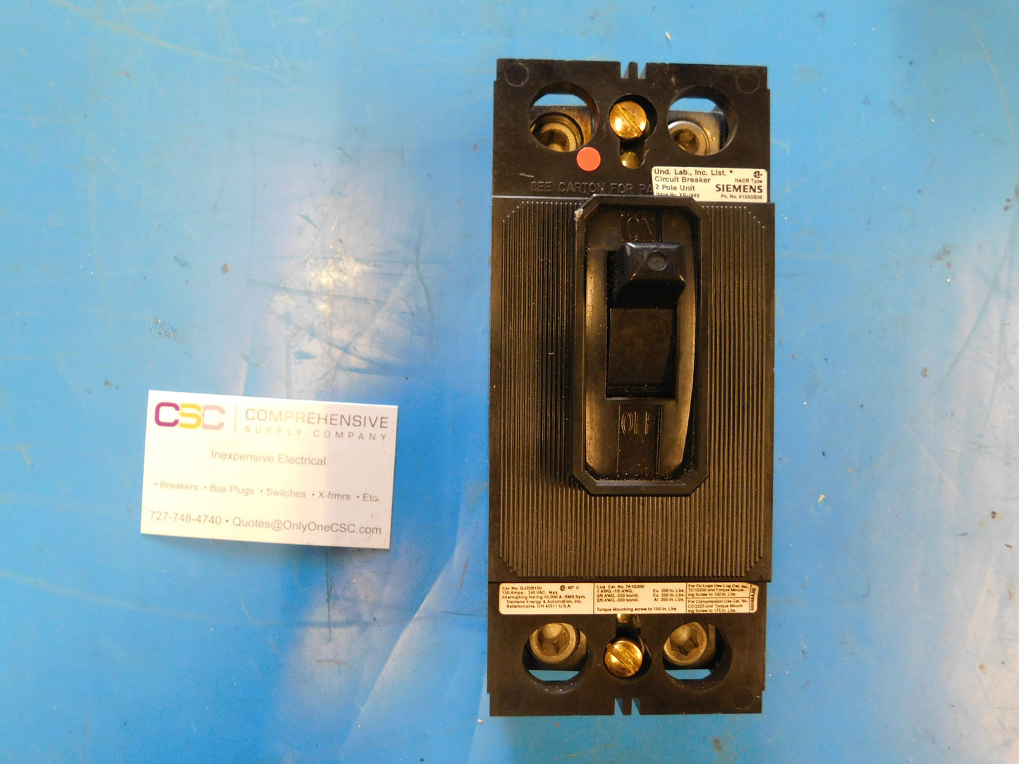 QJ22B150 - Siemens 150A Amp 2P Pole 10kA@240V Bolt On Circuit Breaker