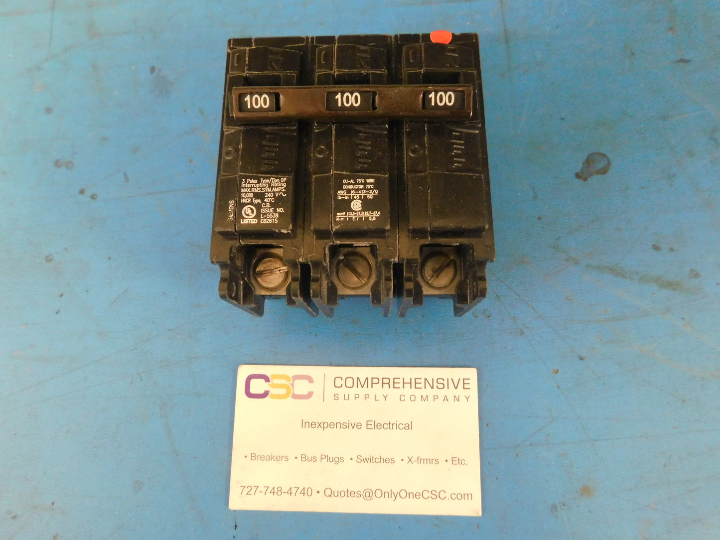 Q3100 - Siemens 100A Amp 3P Pole 10kA@240V Plug On Circuit Breaker