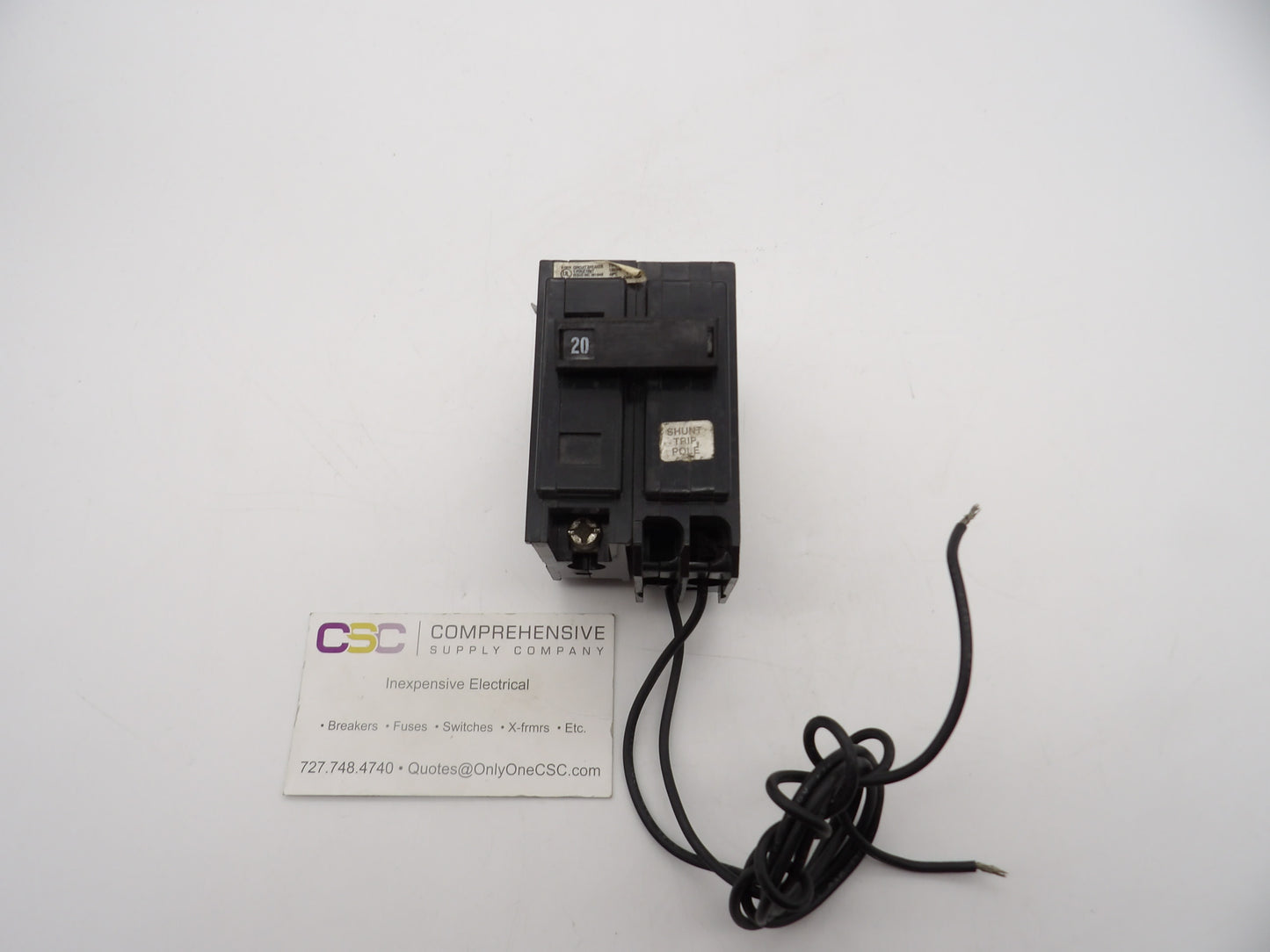 BAB1020S - Eaton 20A Amp 1P Pole 10kA@120/240V Bolt On Circuit Breaker W/120V Shunt Trip