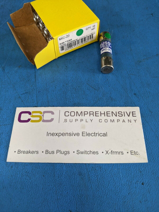 MIC-20 - Bussmann 20 20A Amp 32V Buss Midget Pin Indicating Fuse