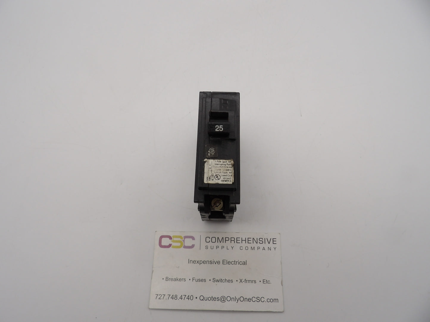 Q125 - Siemens 25 Amp 1P Pole 10kA@120/240V Plug On Circuit Breaker