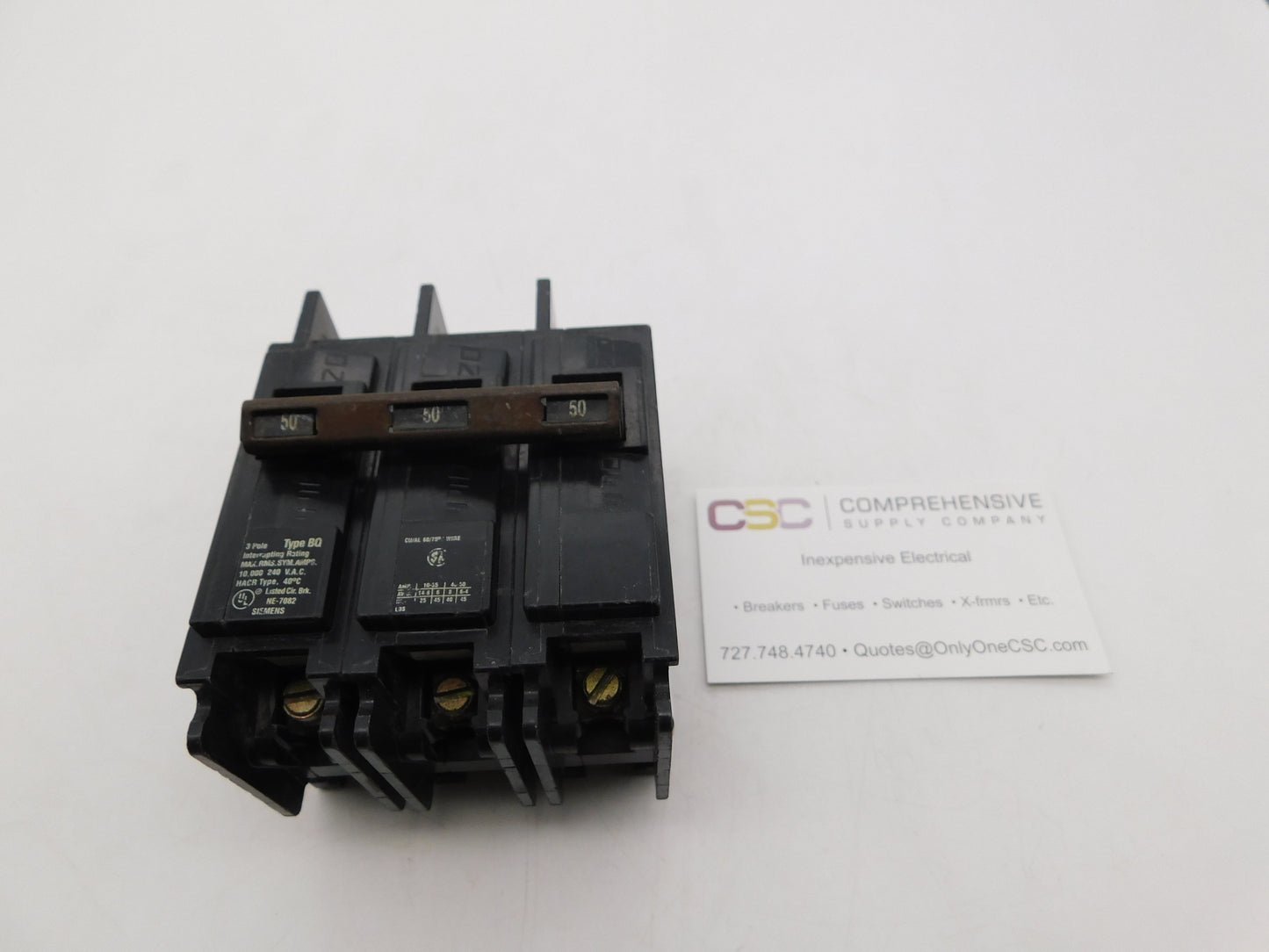 BQ3B050 - Siemens 50A Amp 3P Pole 10kA@240V Bolt On Circuit Breaker