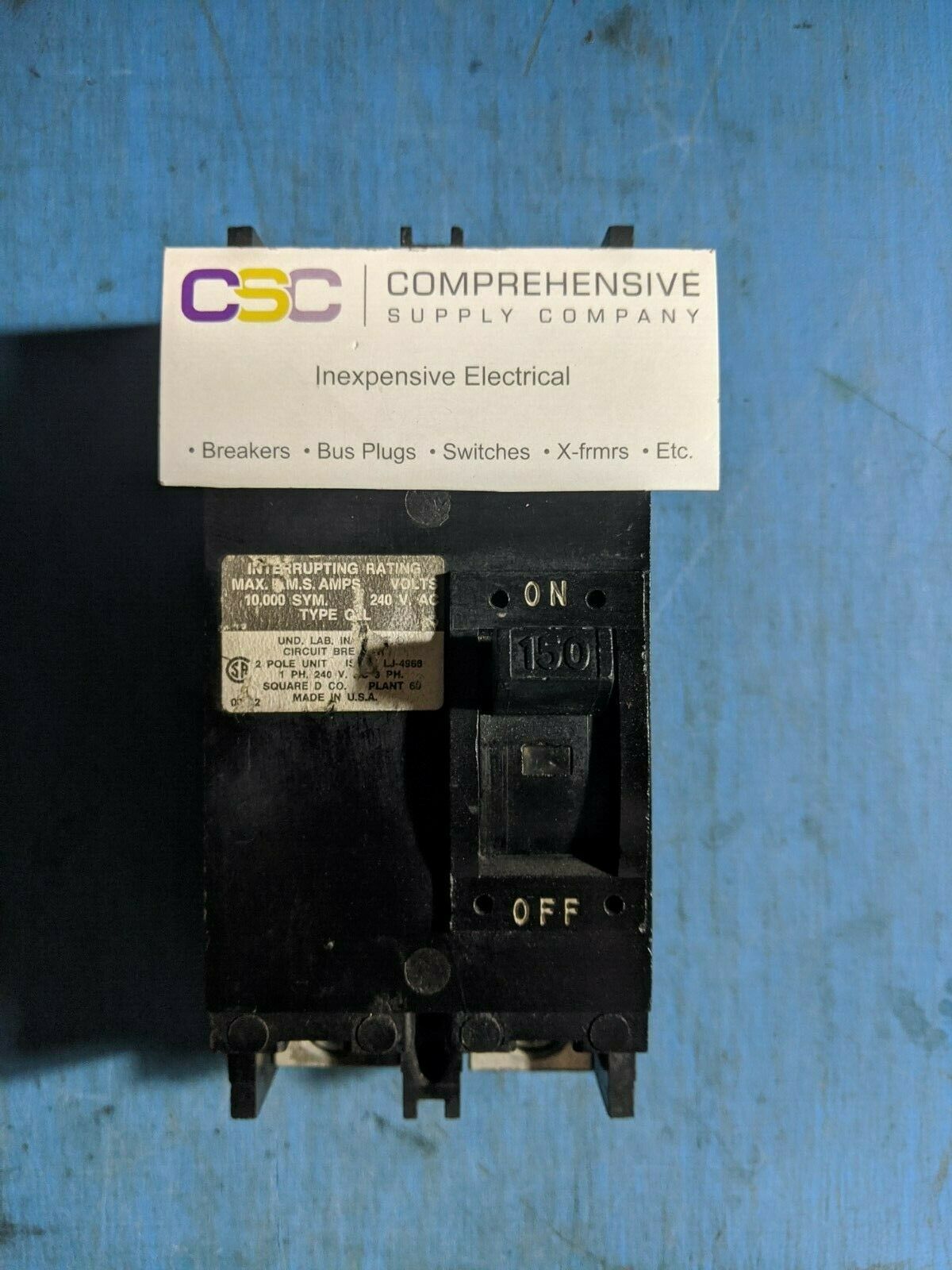 Q2L2150 - Square D 150A Amp 2P Pole 10kA@240V Feed Through Black Circuit Breaker