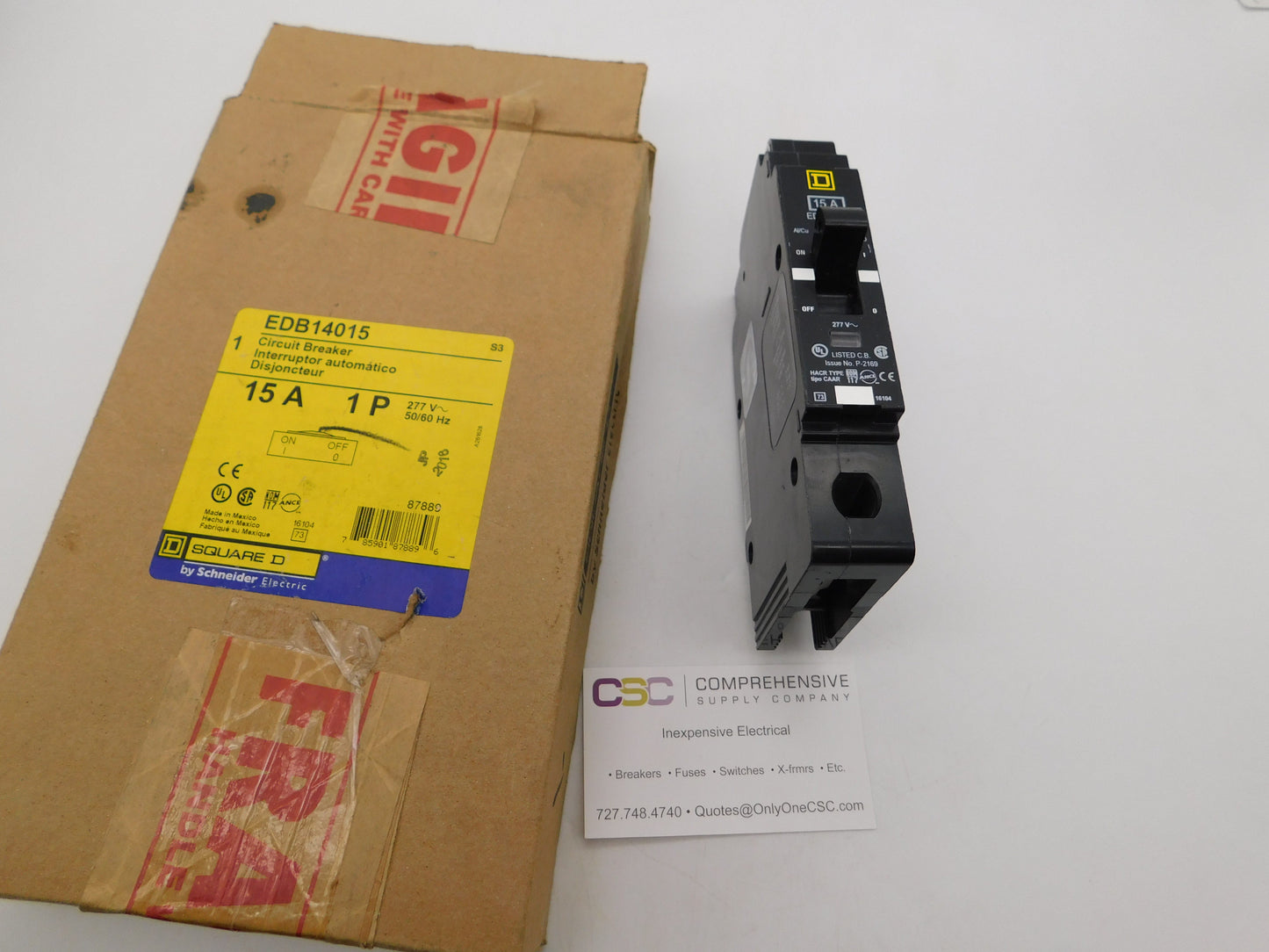 EDB14015 - Square D 15A Amp 1P Pole 18kA@277V Bolt On Circuit Breaker