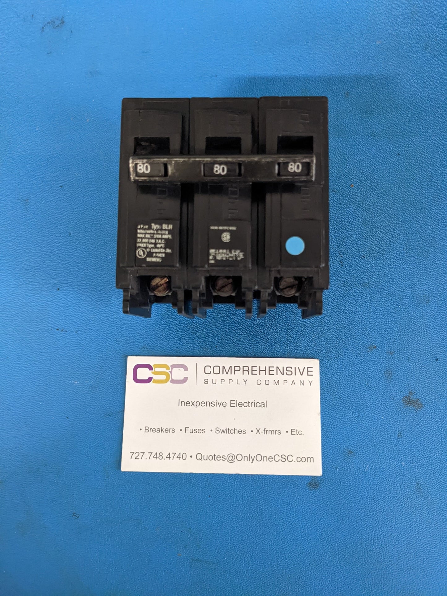 B380H - Siemens 80A Amp 3P Pole 22kA@240V Bolt On Circuit Breaker
