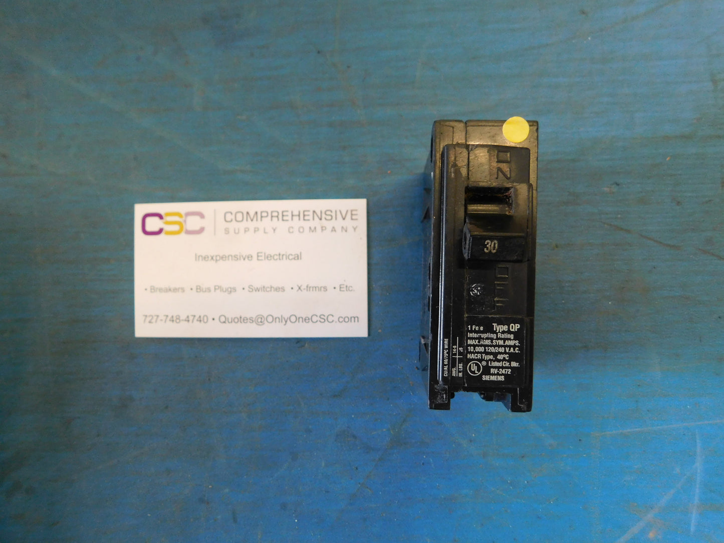 Q130 - ITE 30A Amp 1P Pole 10kA@120/240V Plug On Circuit Breaker - Older Series