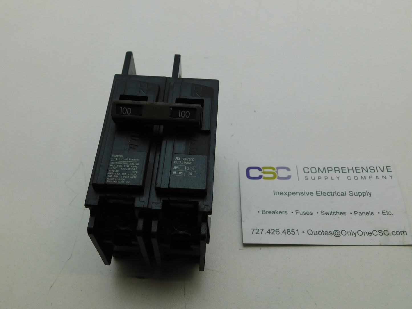 BQ2B100 - Siemens 100A Amp 2P Pole 10kA@120/240V Bolt On Circuit Breaker - Older Series