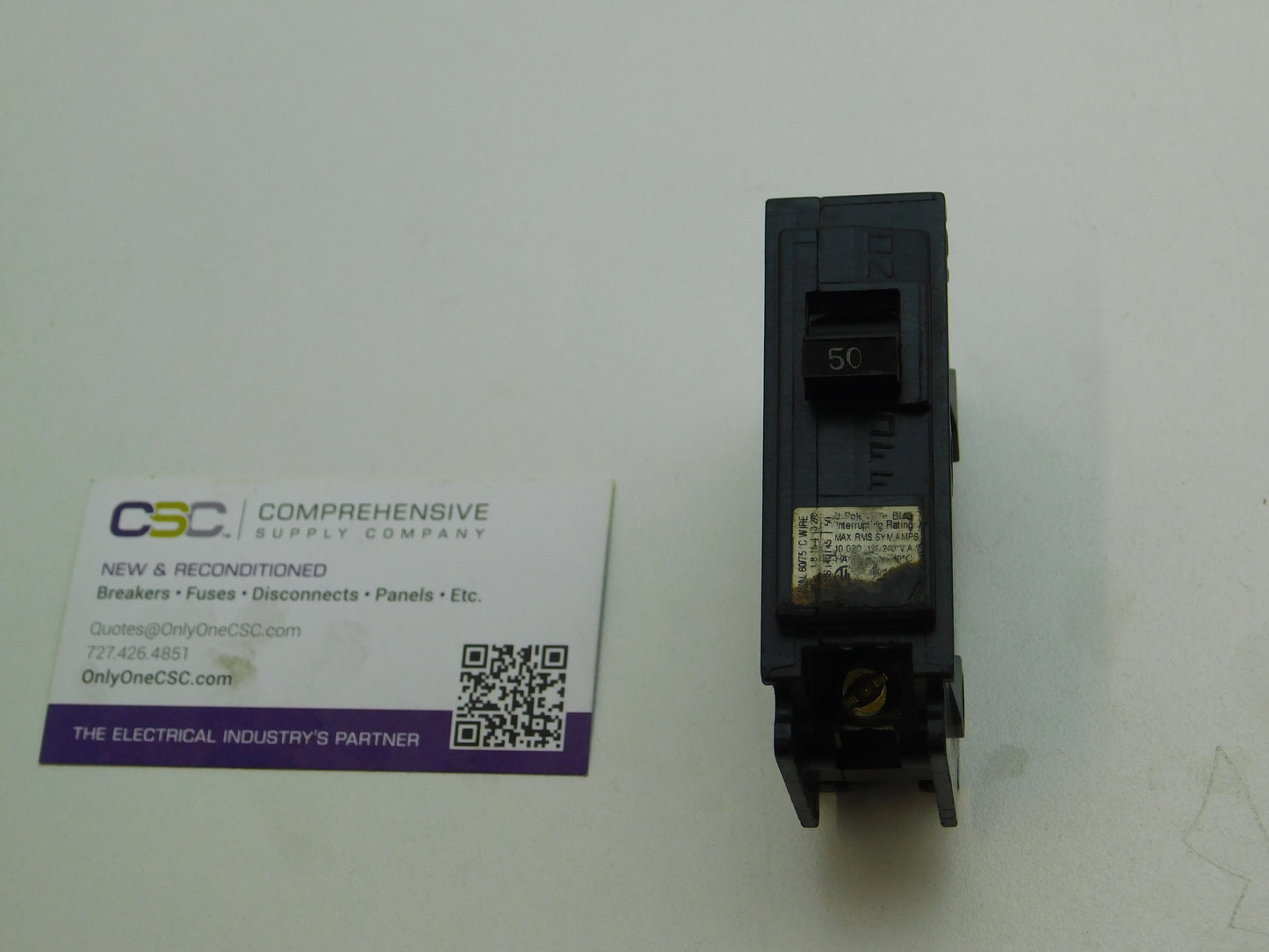 B150 - Siemens 50A Amp 1P Pole 10kA@120/240V Bolt On Circuit Breaker