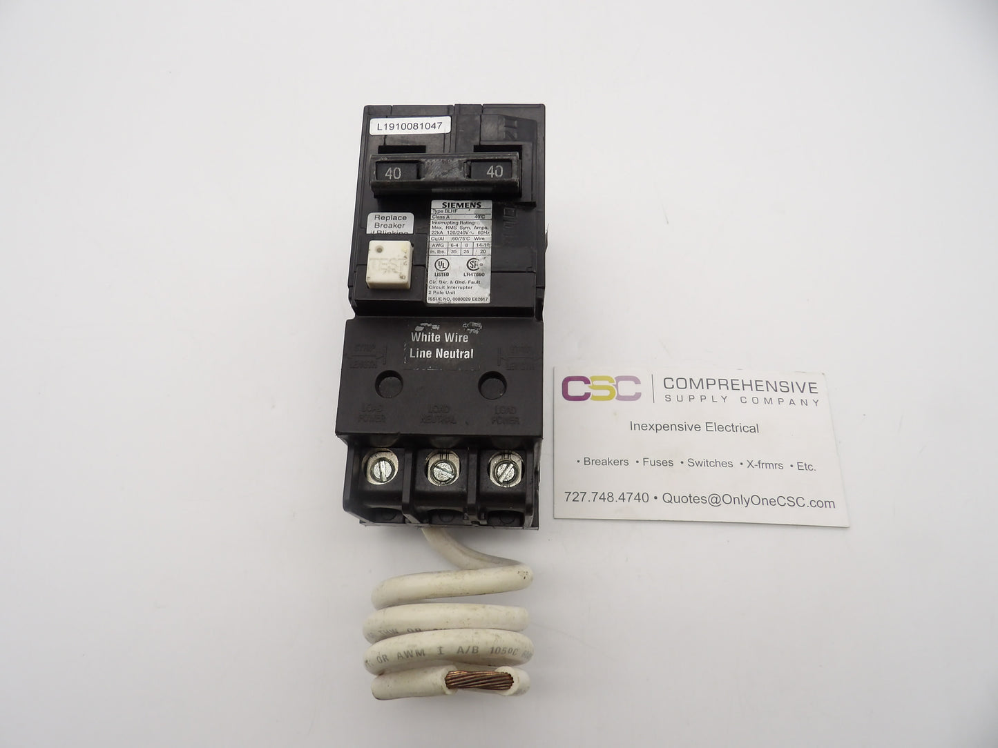 BF240AH - Siemens 40A Amp 2P Pole 22kA@120/240V Bolt On Ground Fault GFCI Circuit Breaker