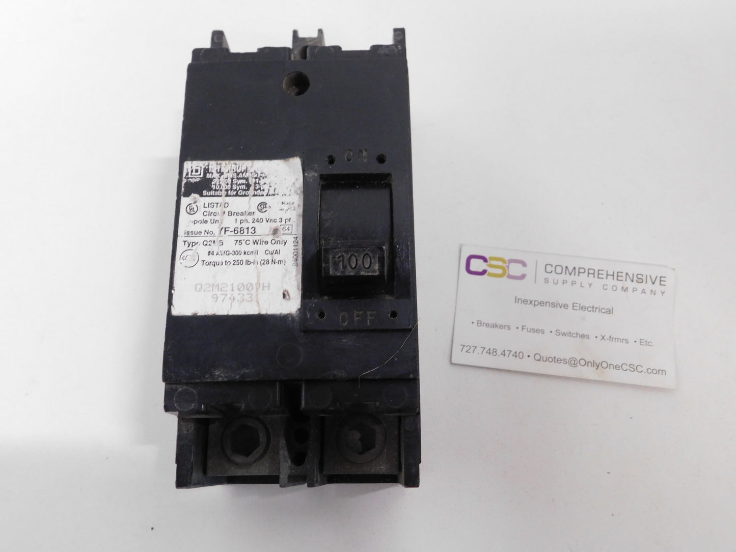 Q2M2100VH - Square D 100A Amp 2P Pole 22kA@240V Bolt On Circuit Breaker